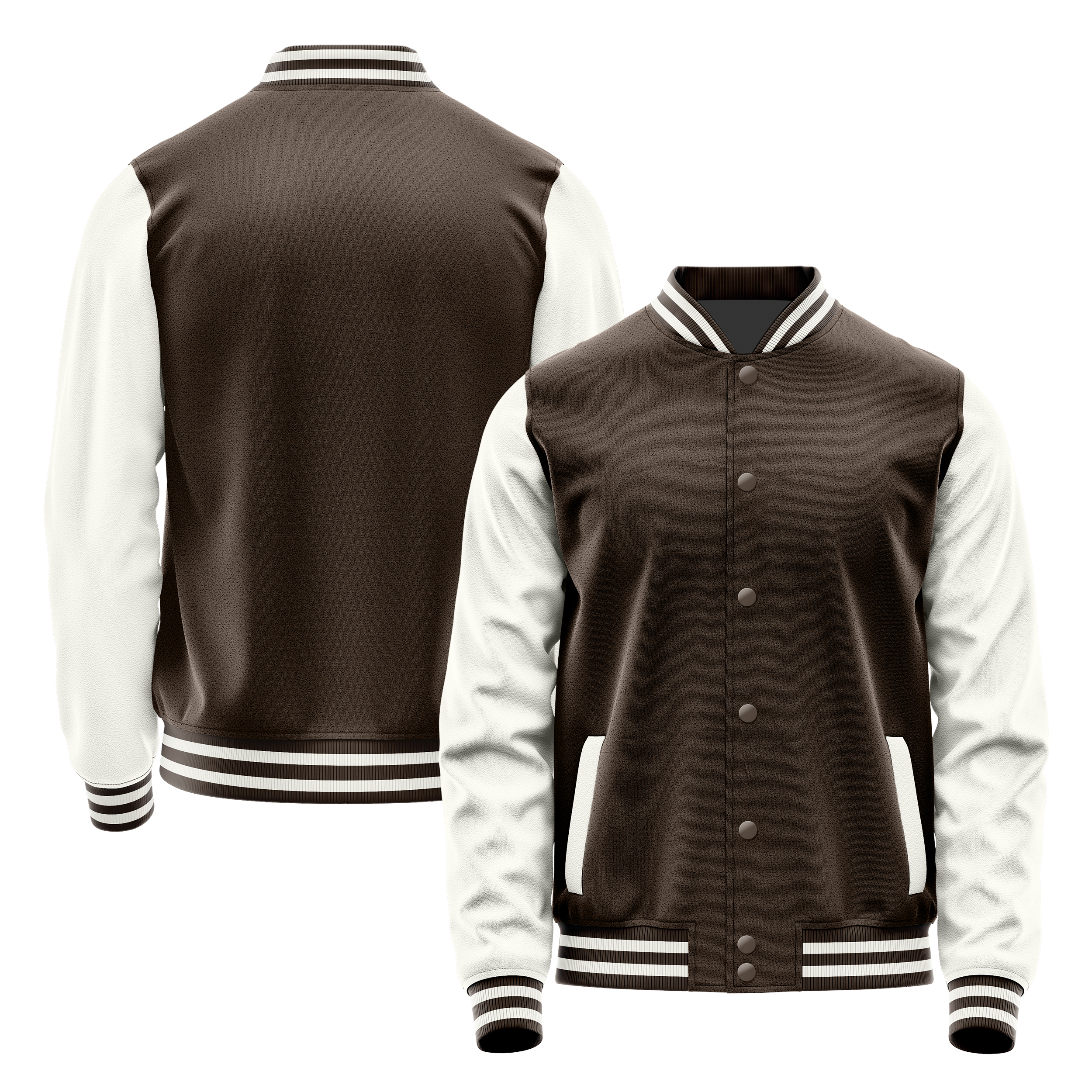 Custom Brown Varsity Jacket White Leather Sleeves JG01180118