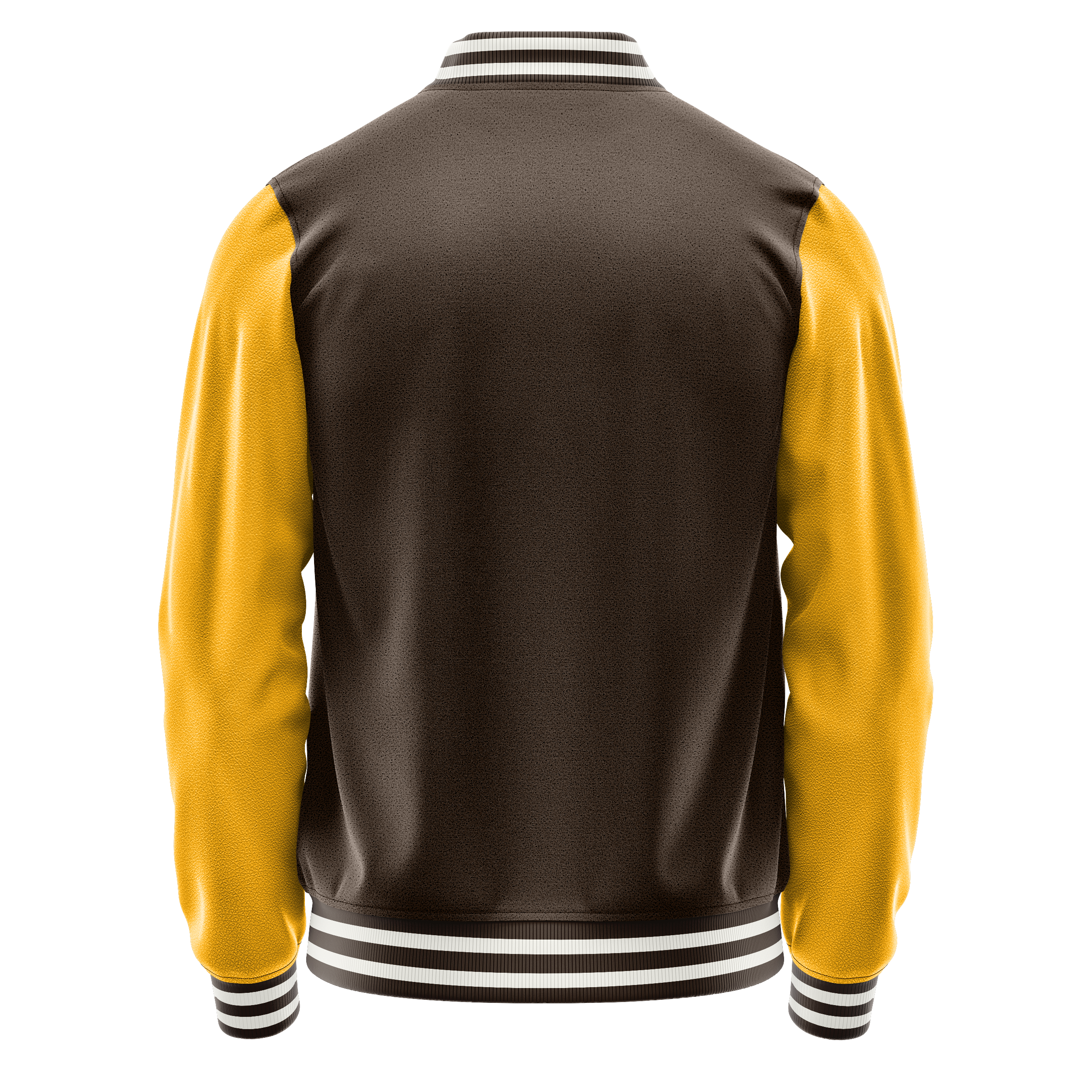 Custom Brown Varsity Jacket Yellow Leather Sleeves JG01190118