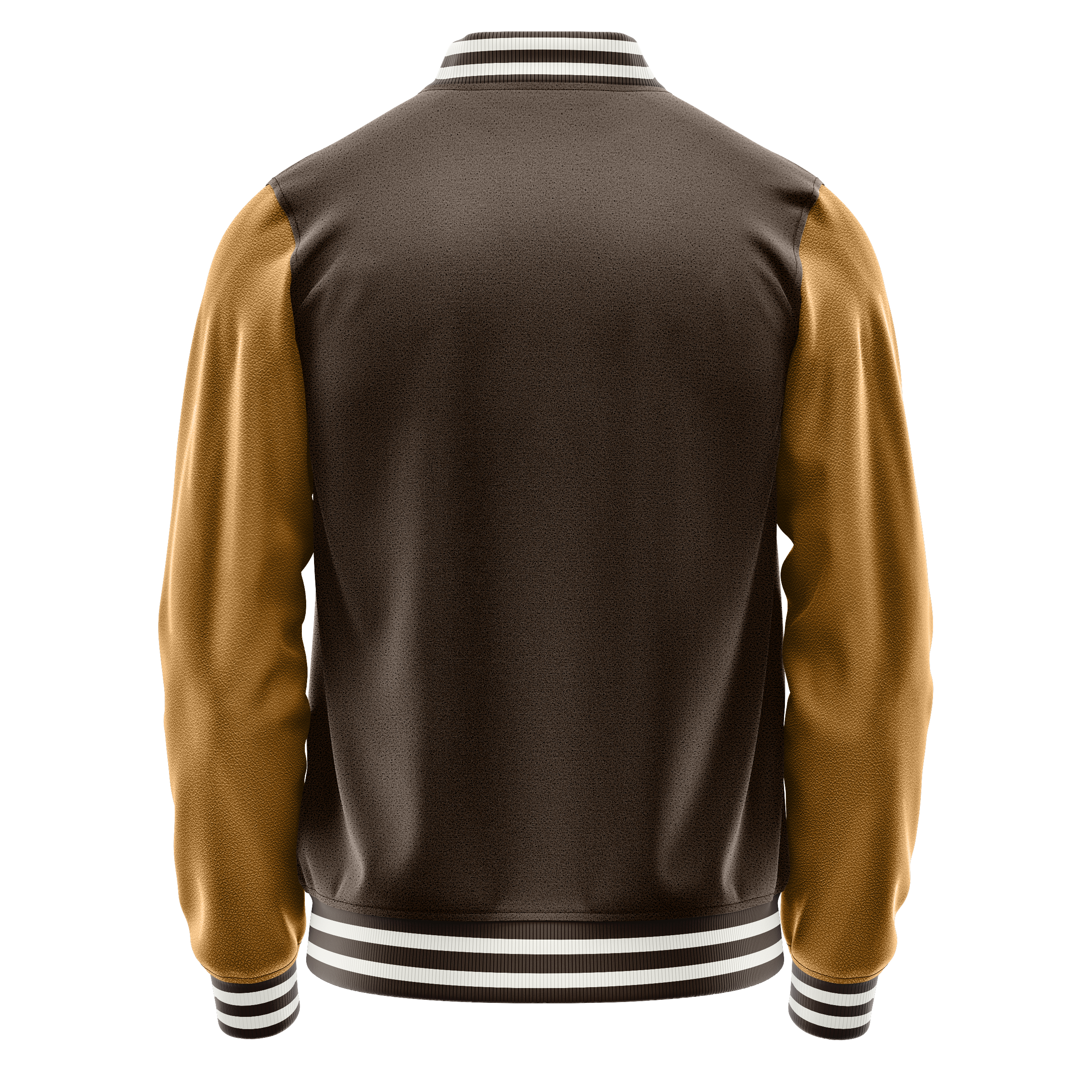 Custom Brown Varsity Jacket Khaki Leather Sleeves JG01220118