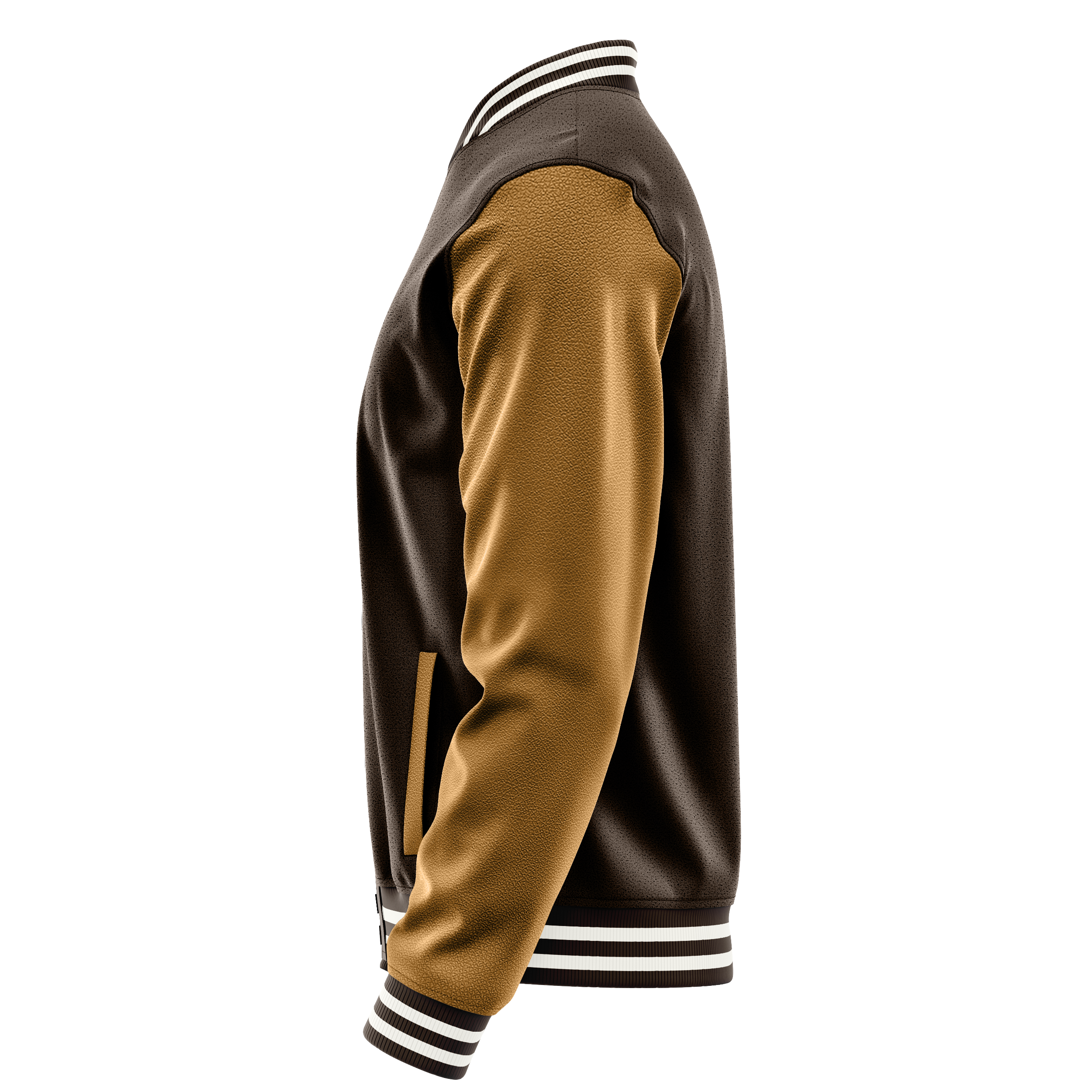 Custom Brown Varsity Jacket Khaki Leather Sleeves JG01220118