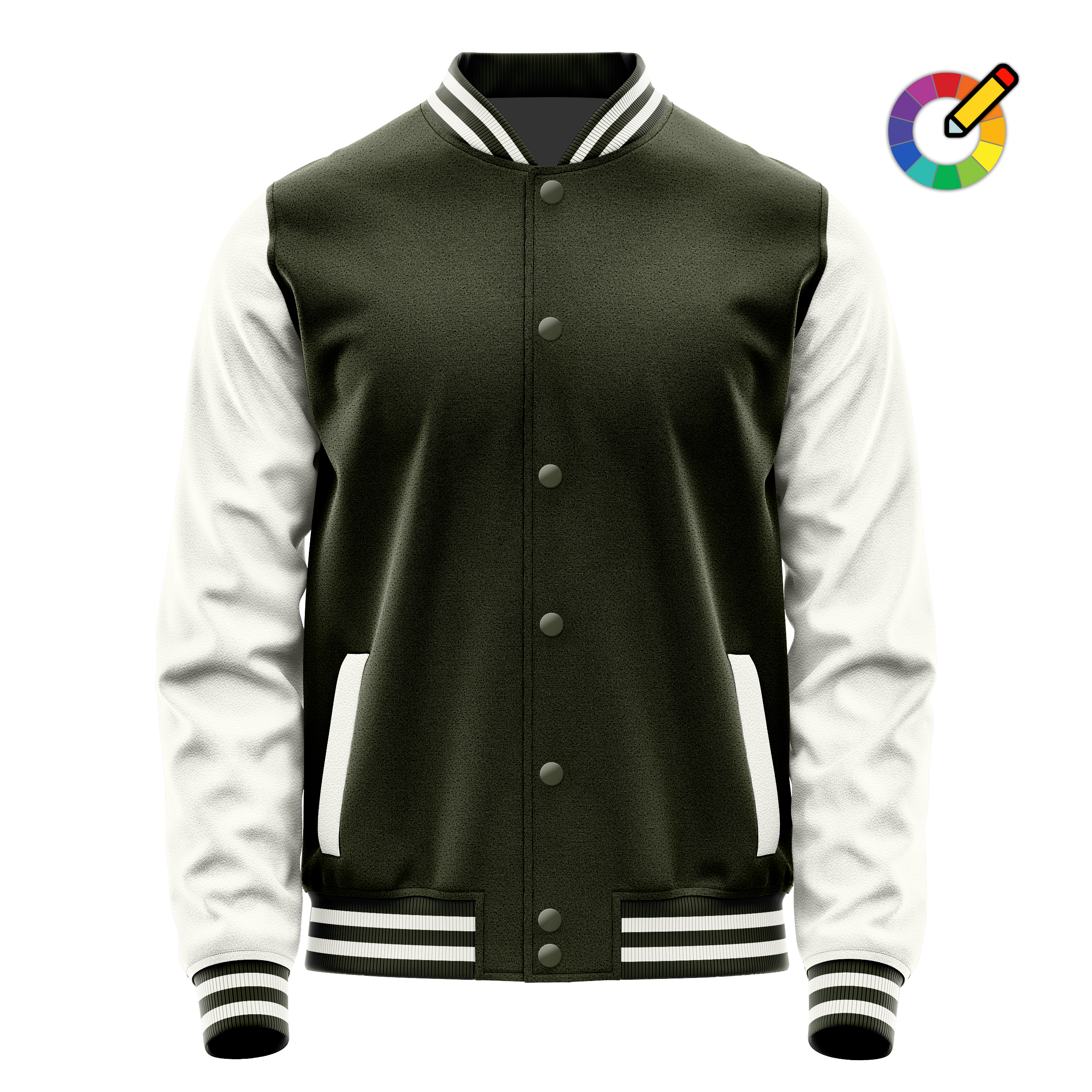 Custom Olive Varsity Jacket White Leather Sleeves JG02180218