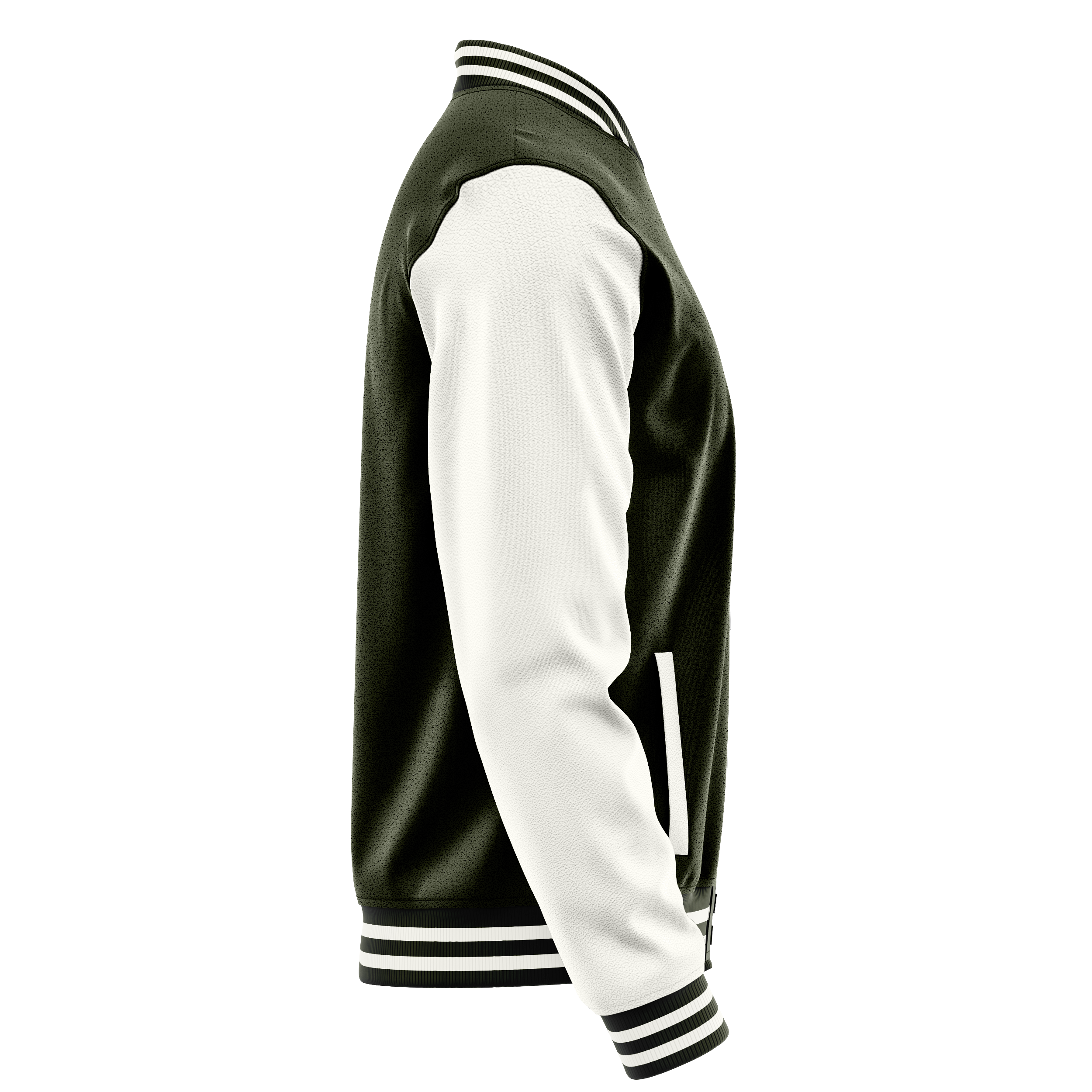 Custom Olive Varsity Jacket White Leather Sleeves JG02180218