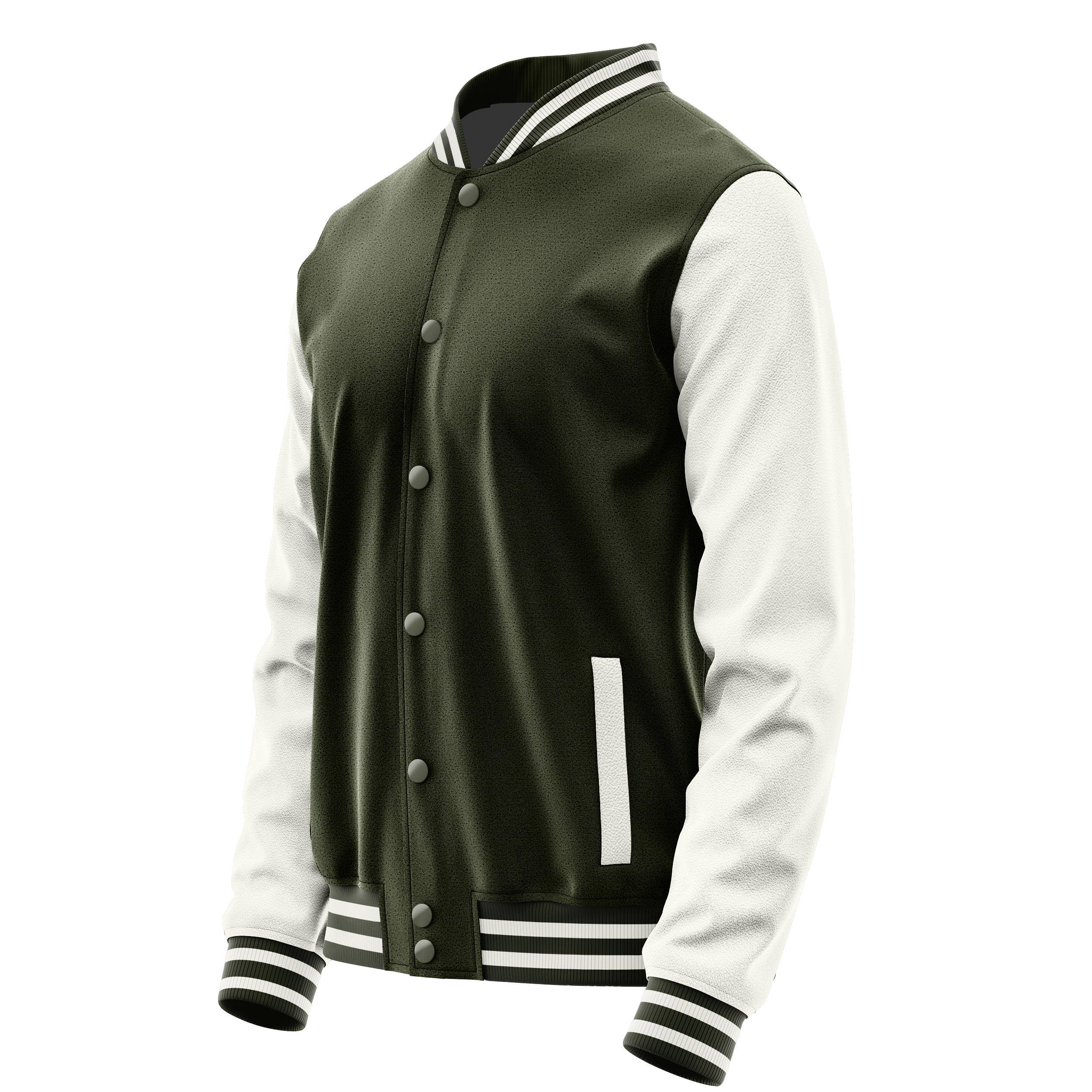 Custom Olive Varsity Jacket White Leather Sleeves JG02180218