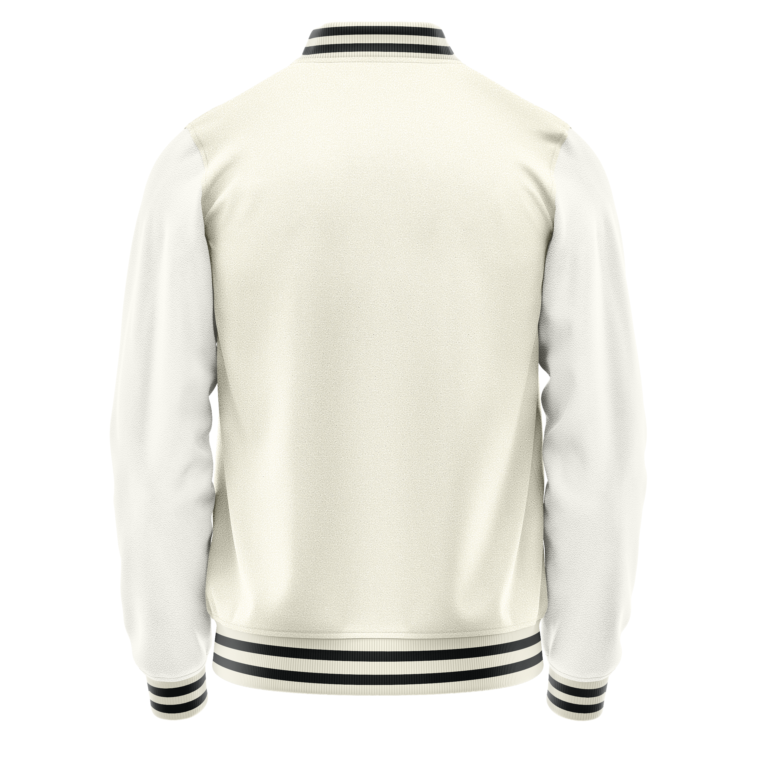 Custom Cream Varsity Jacket White Leather Sleeves JG03180317