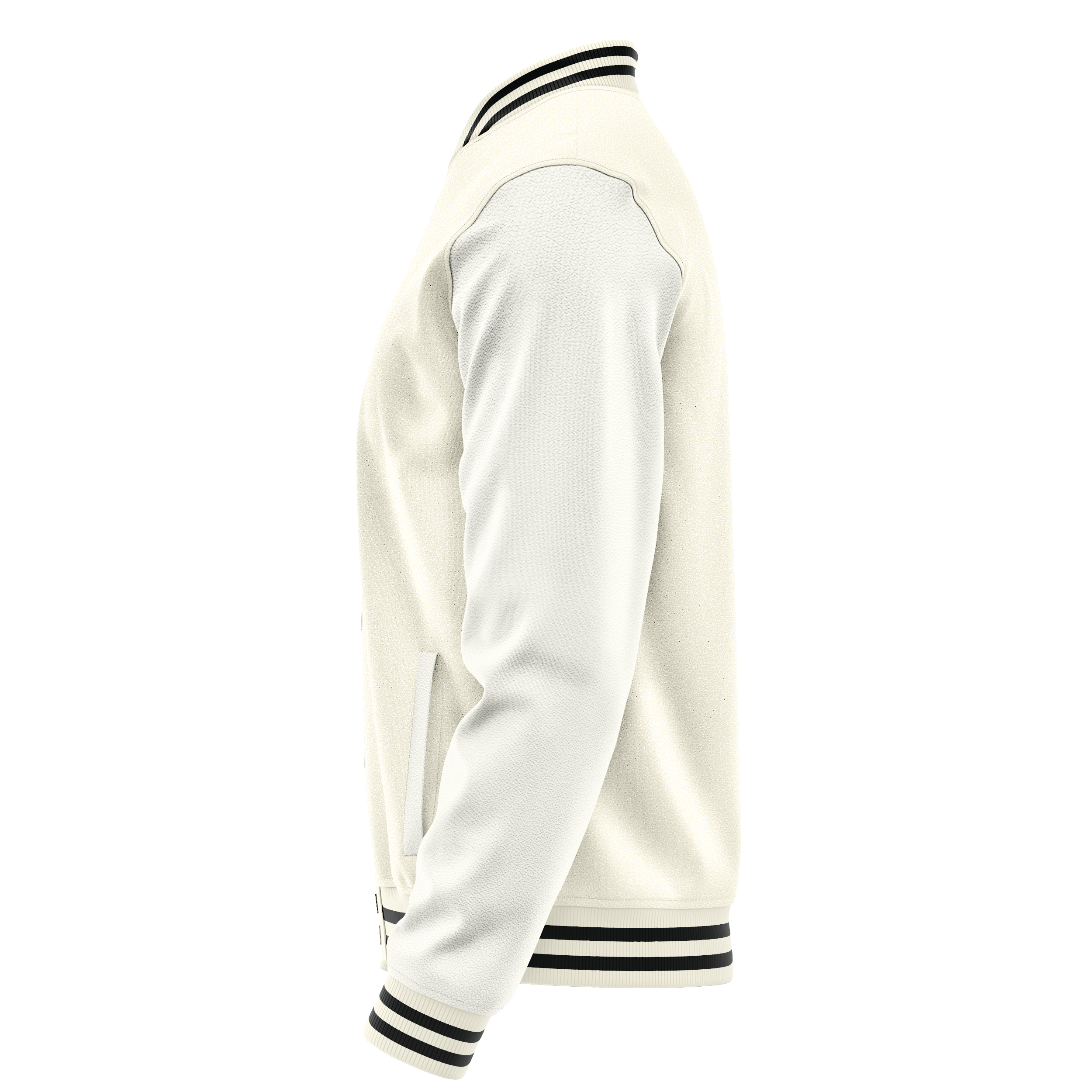 Custom Cream Varsity Jacket White Leather Sleeves JG03180317