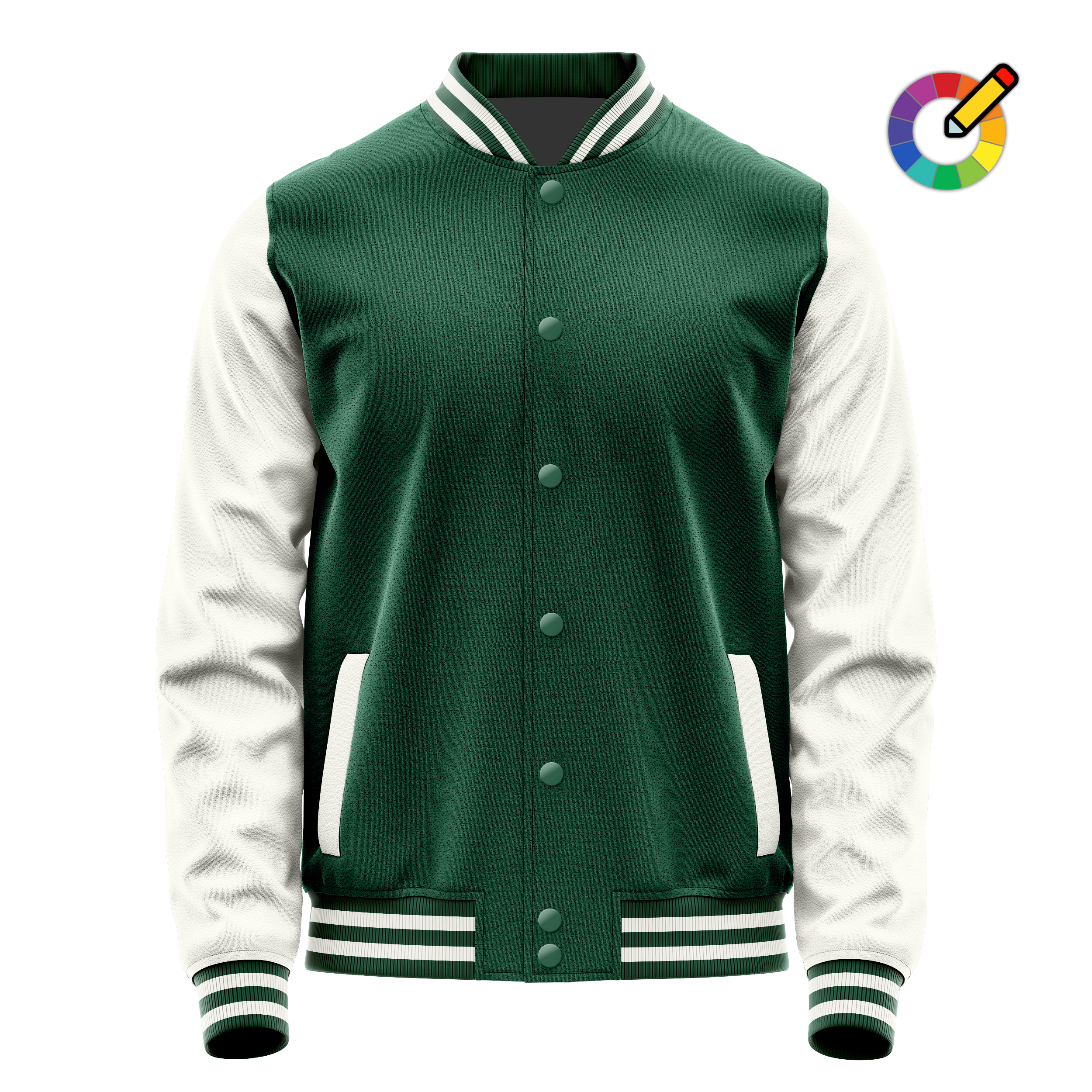 Custom Green Varsity Jacket White Leather Sleeves JG05180518