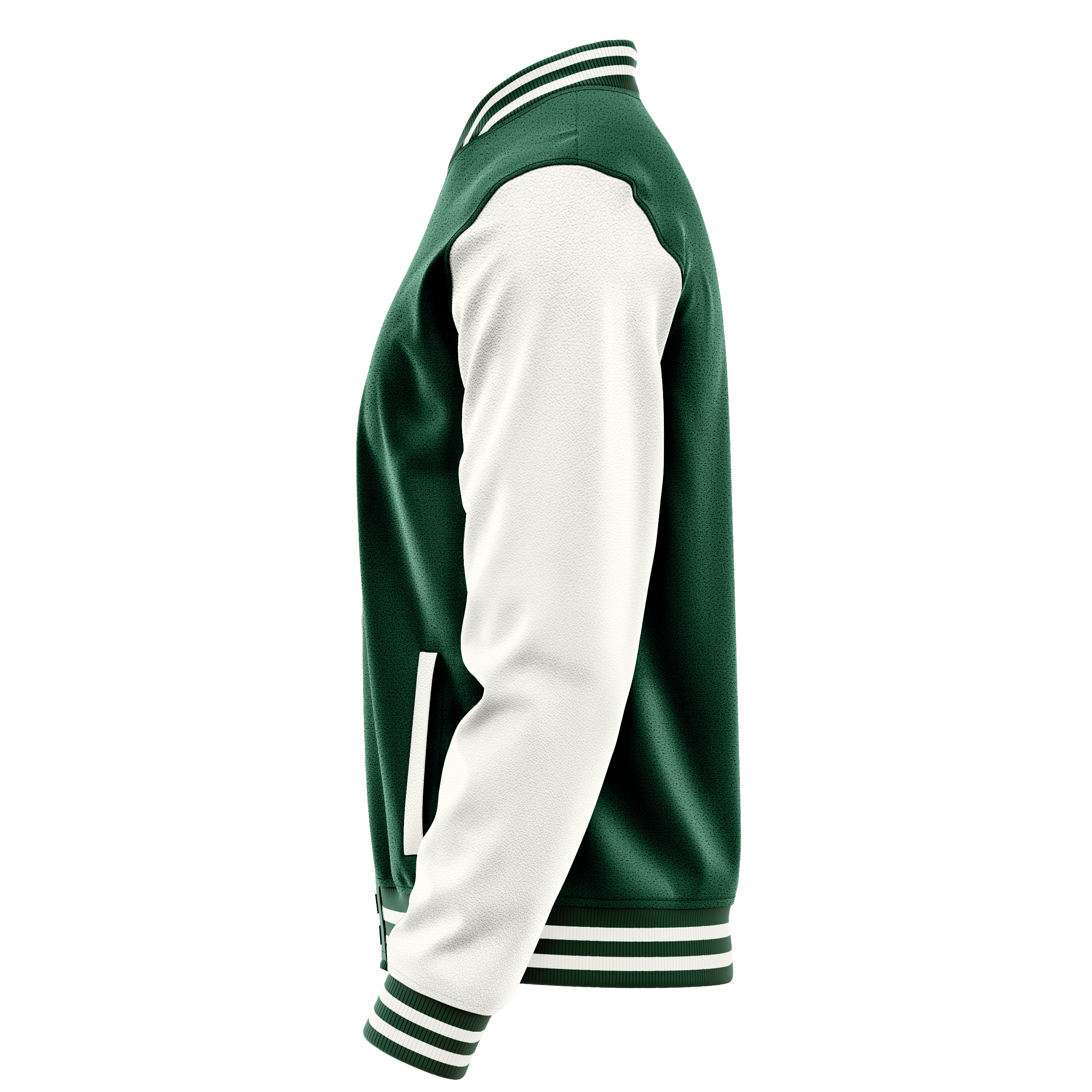 Custom Green Varsity Jacket White Leather Sleeves JG05180518