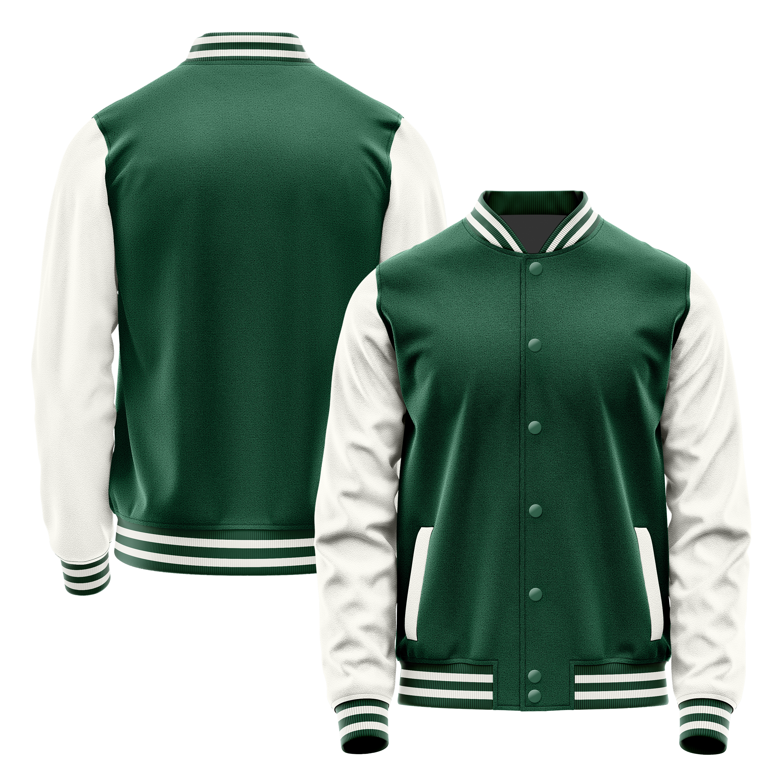 Custom Green Varsity Jacket White Leather Sleeves JG05180518