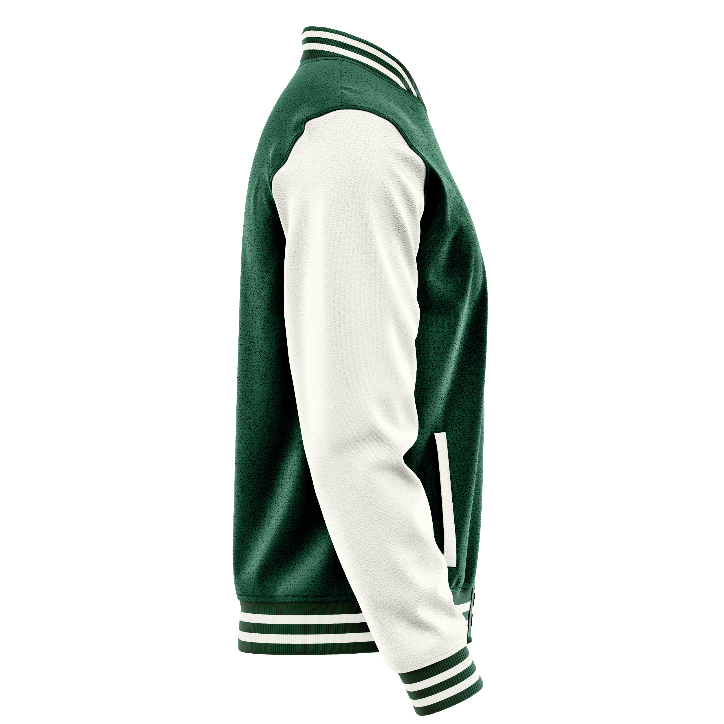 Custom Green Varsity Jacket White Leather Sleeves JG05180518