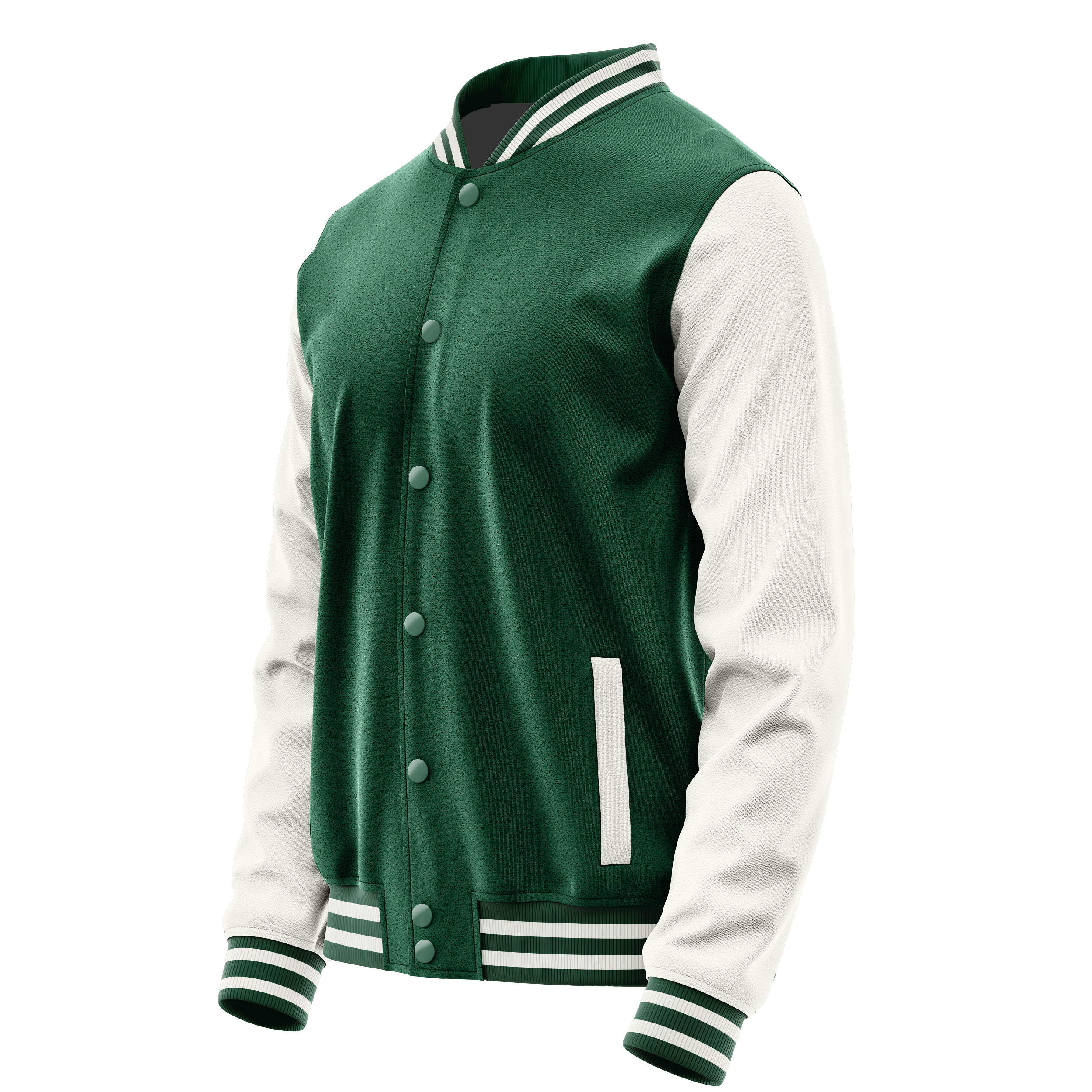 Custom Green Varsity Jacket White Leather Sleeves JG05180518