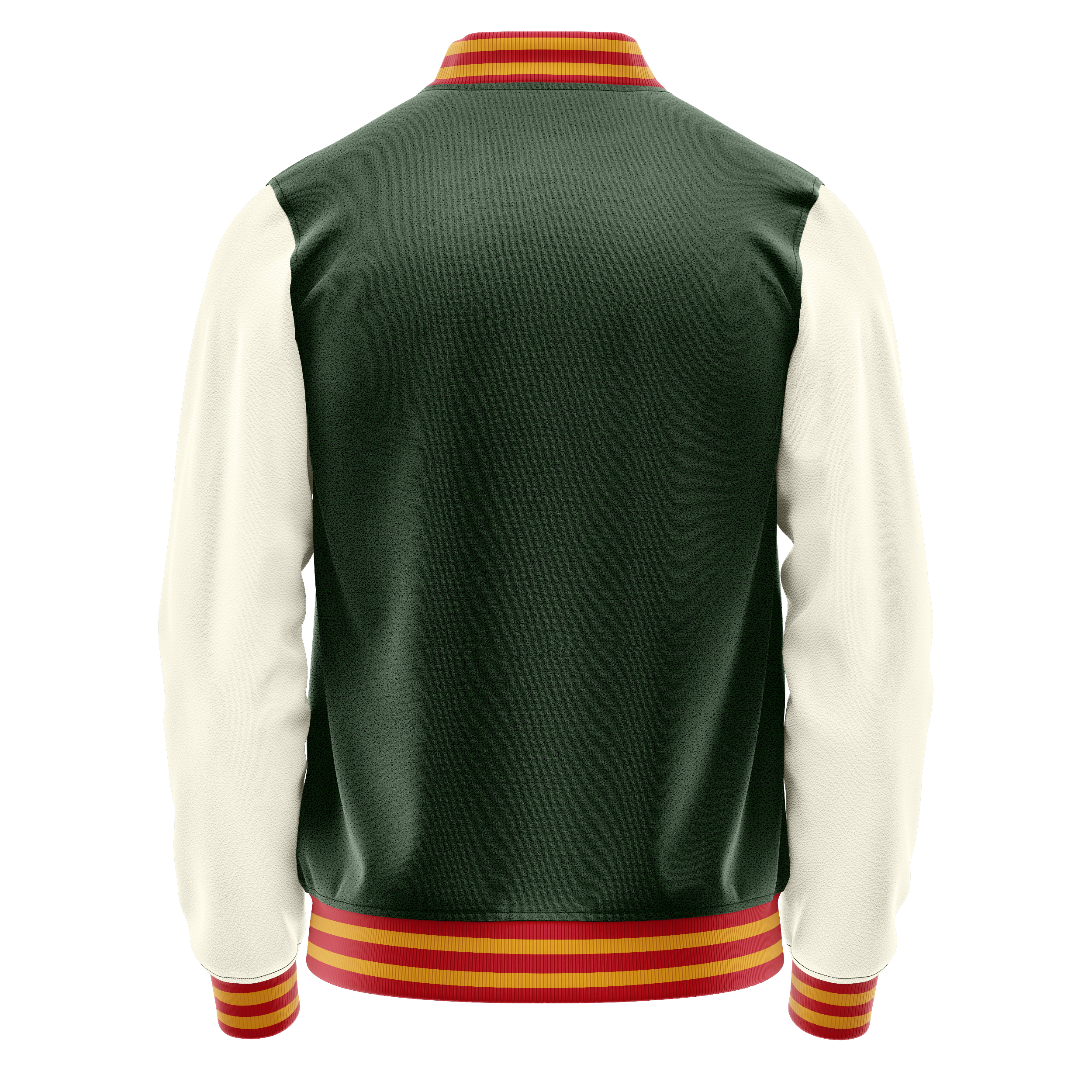 Custom Dark Green Varsity Jacket Cream Leather Sleeves JG06031419