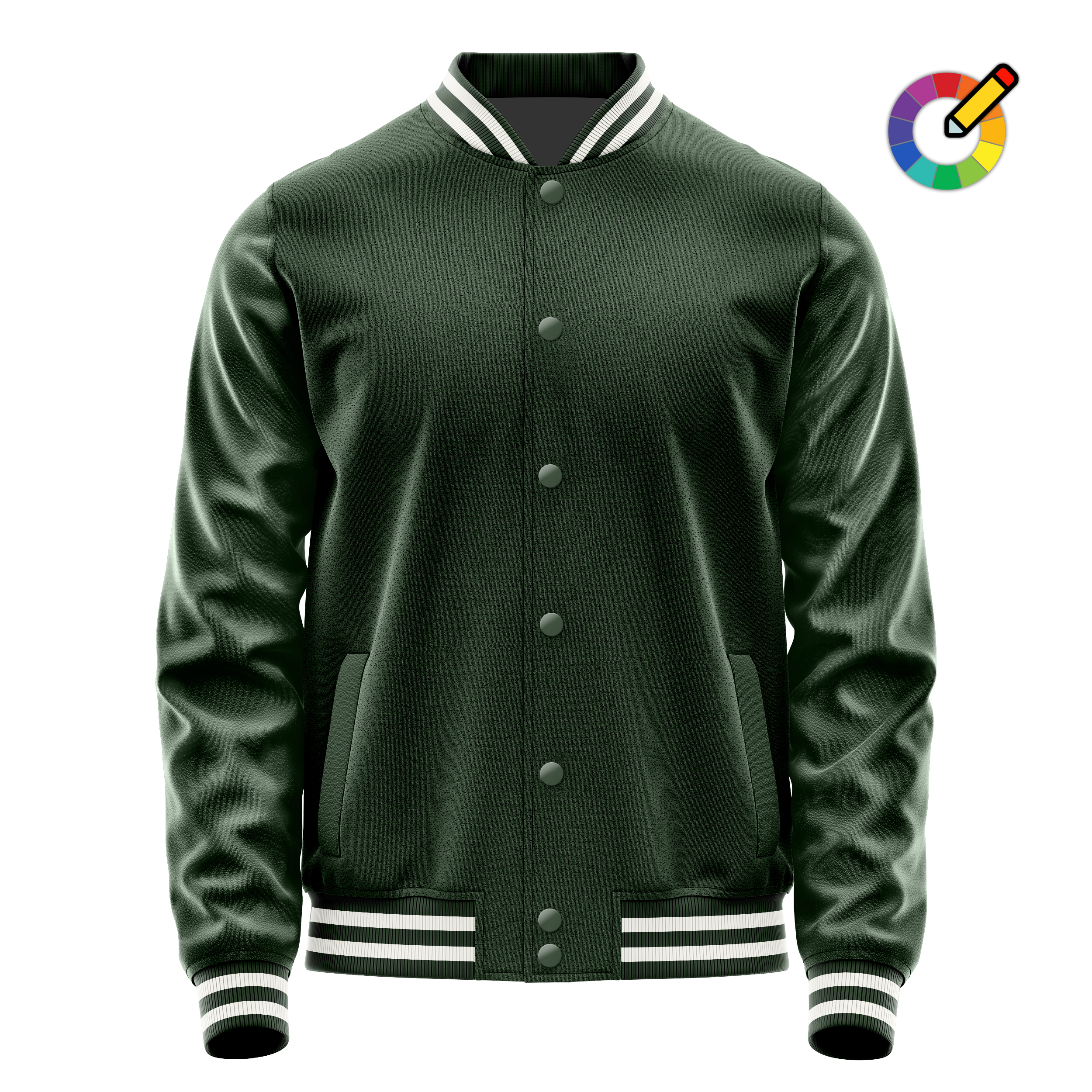 Custom Dark Green Varsity Jacket Dark Green Leather Sleeves JG06060618