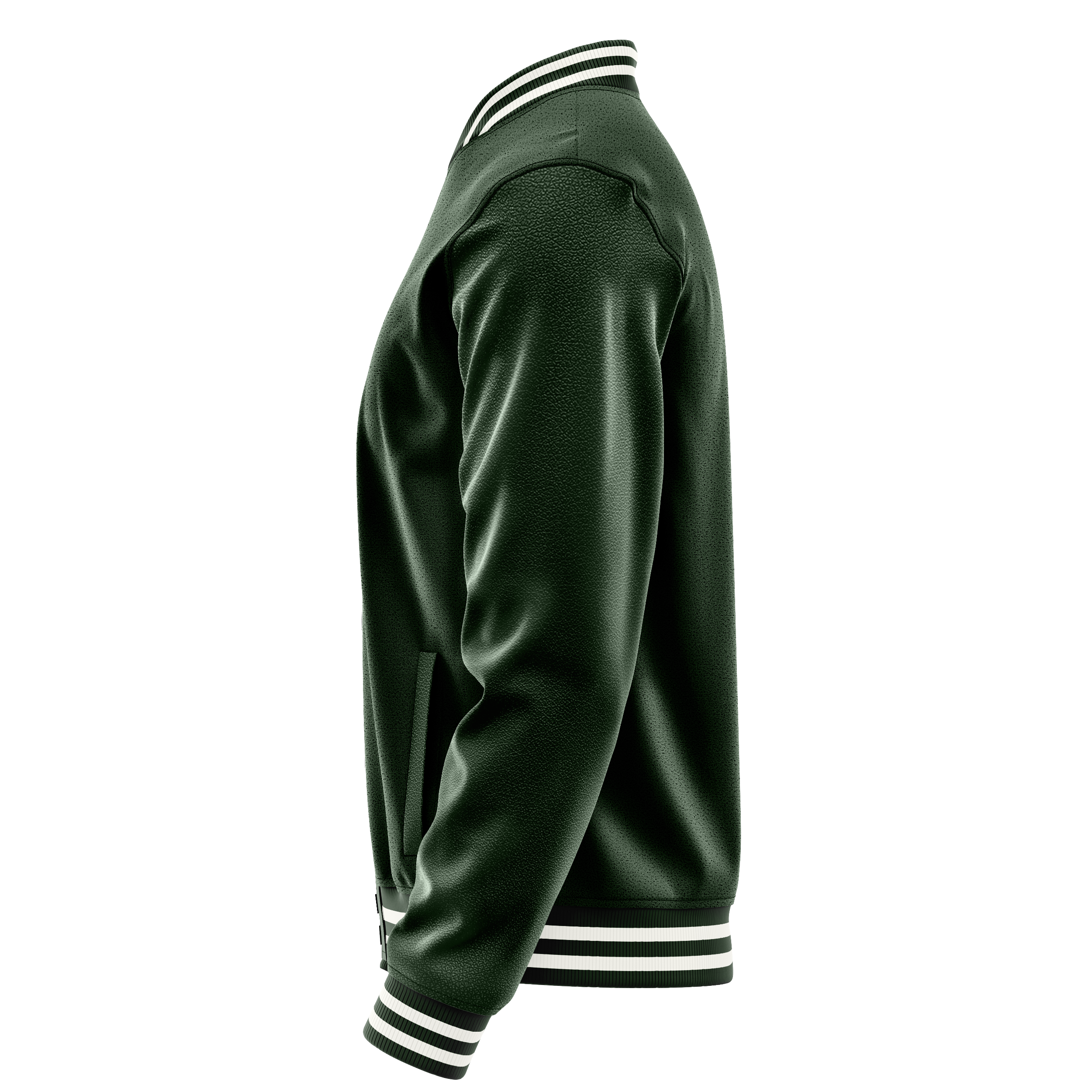 Custom Dark Green Varsity Jacket Dark Green Leather Sleeves JG06060618