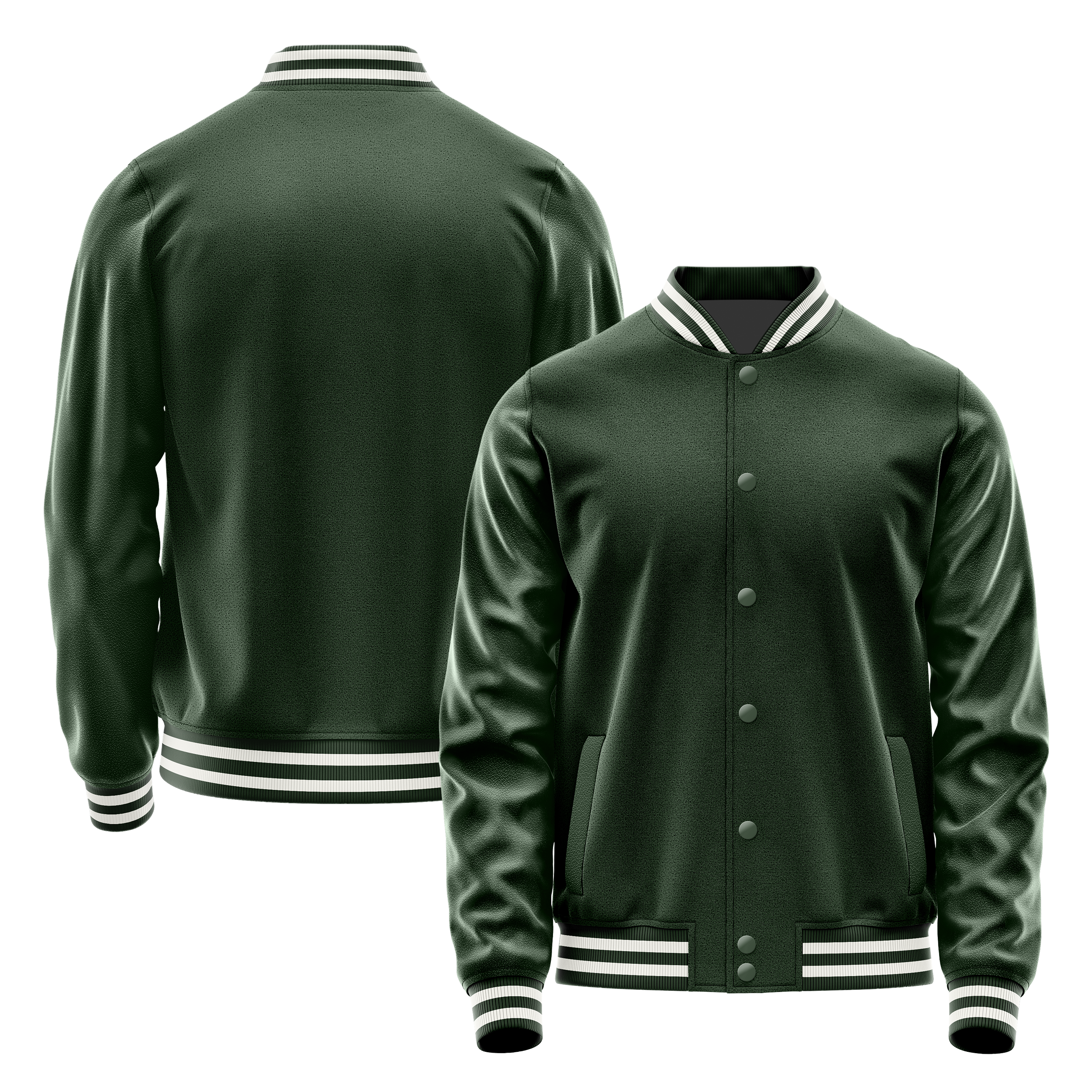 Custom Dark Green Varsity Jacket Dark Green Leather Sleeves JG06060618