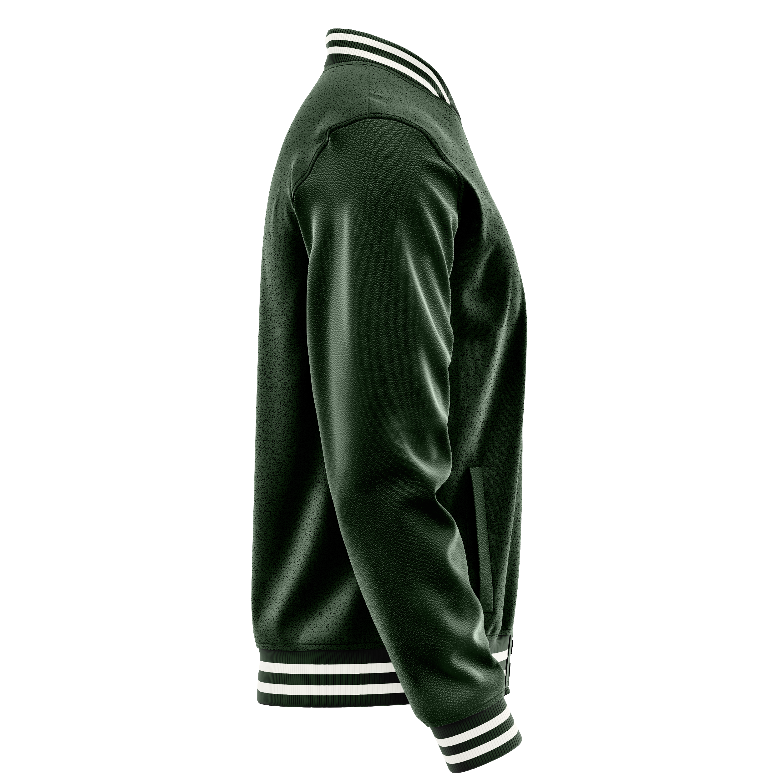 Custom Dark Green Varsity Jacket Dark Green Leather Sleeves JG06060618