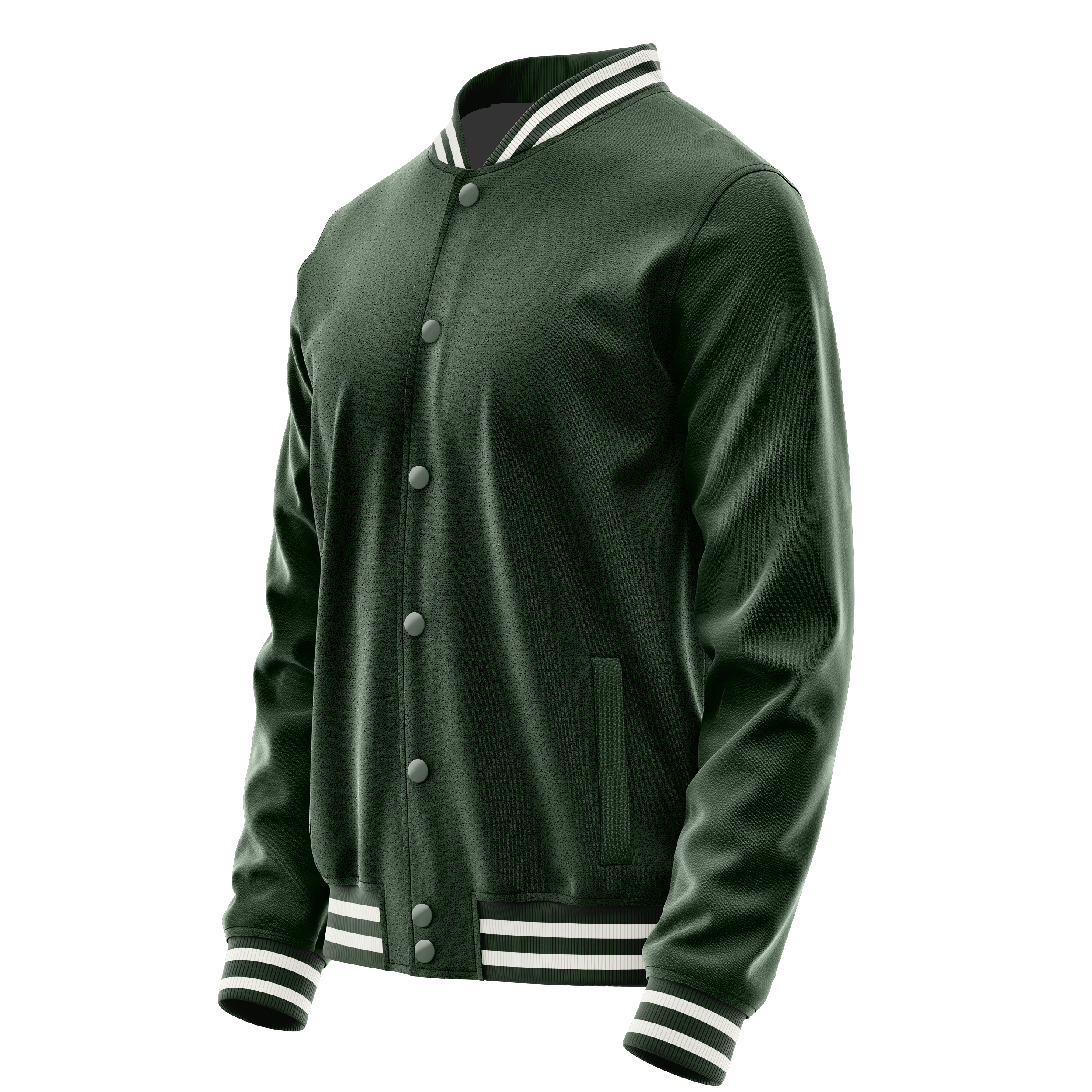 Custom Dark Green Varsity Jacket Dark Green Leather Sleeves JG06060618