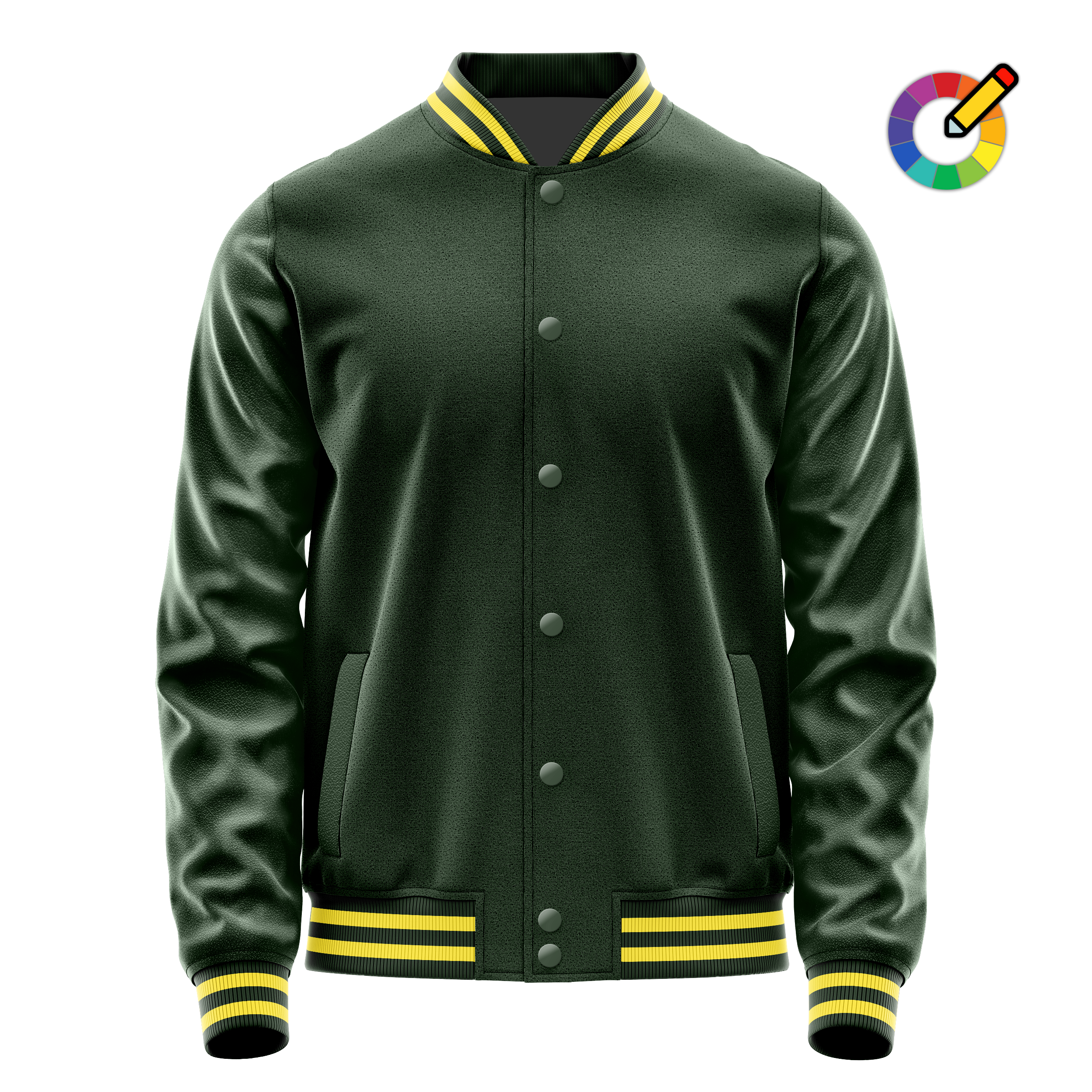 Custom Dark Green Varsity Jacket Dark Green Leather Sleeves JG06060626