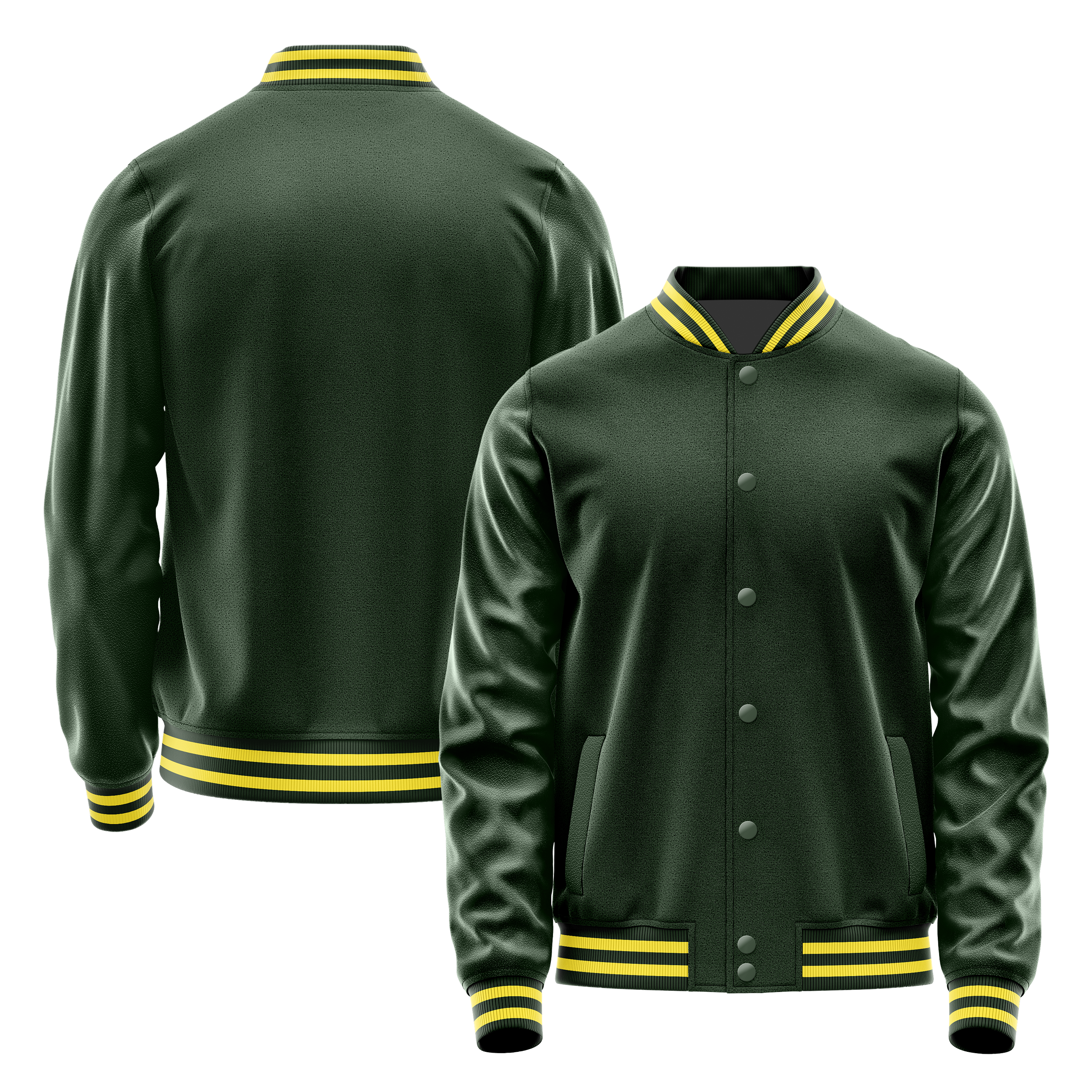 Custom Dark Green Varsity Jacket Dark Green Leather Sleeves JG06060626