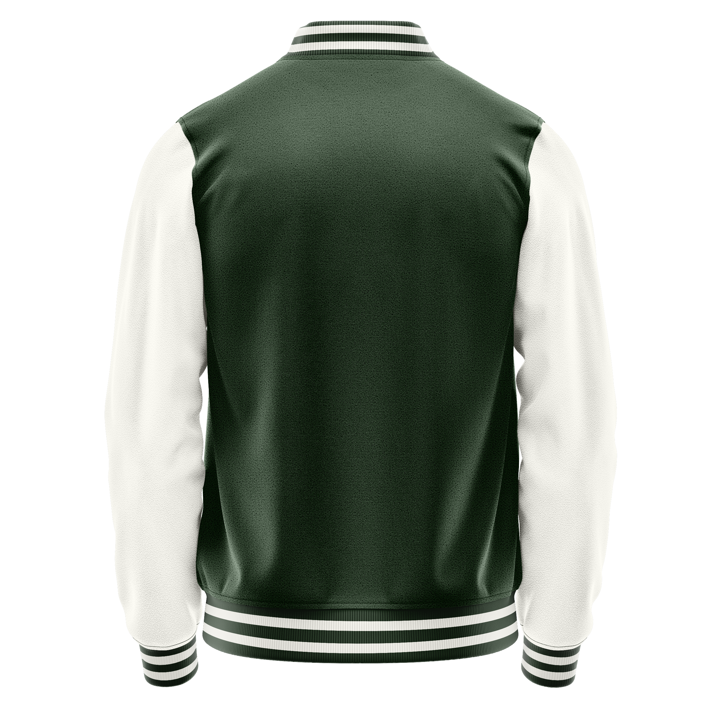 Custom Dark Green Varsity Jacket White Leather Sleeves JG06180618