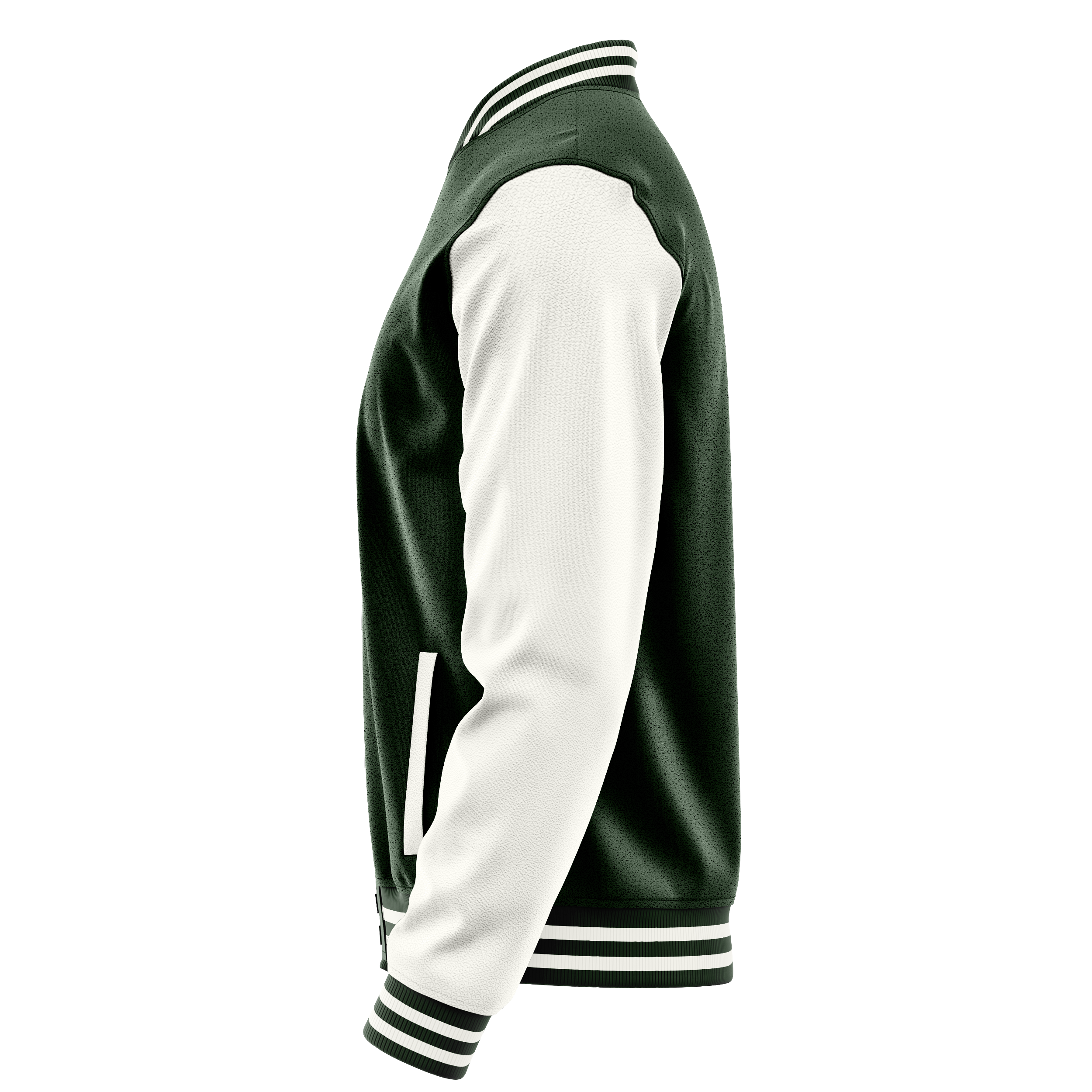 Custom Dark Green Varsity Jacket White Leather Sleeves JG06180618