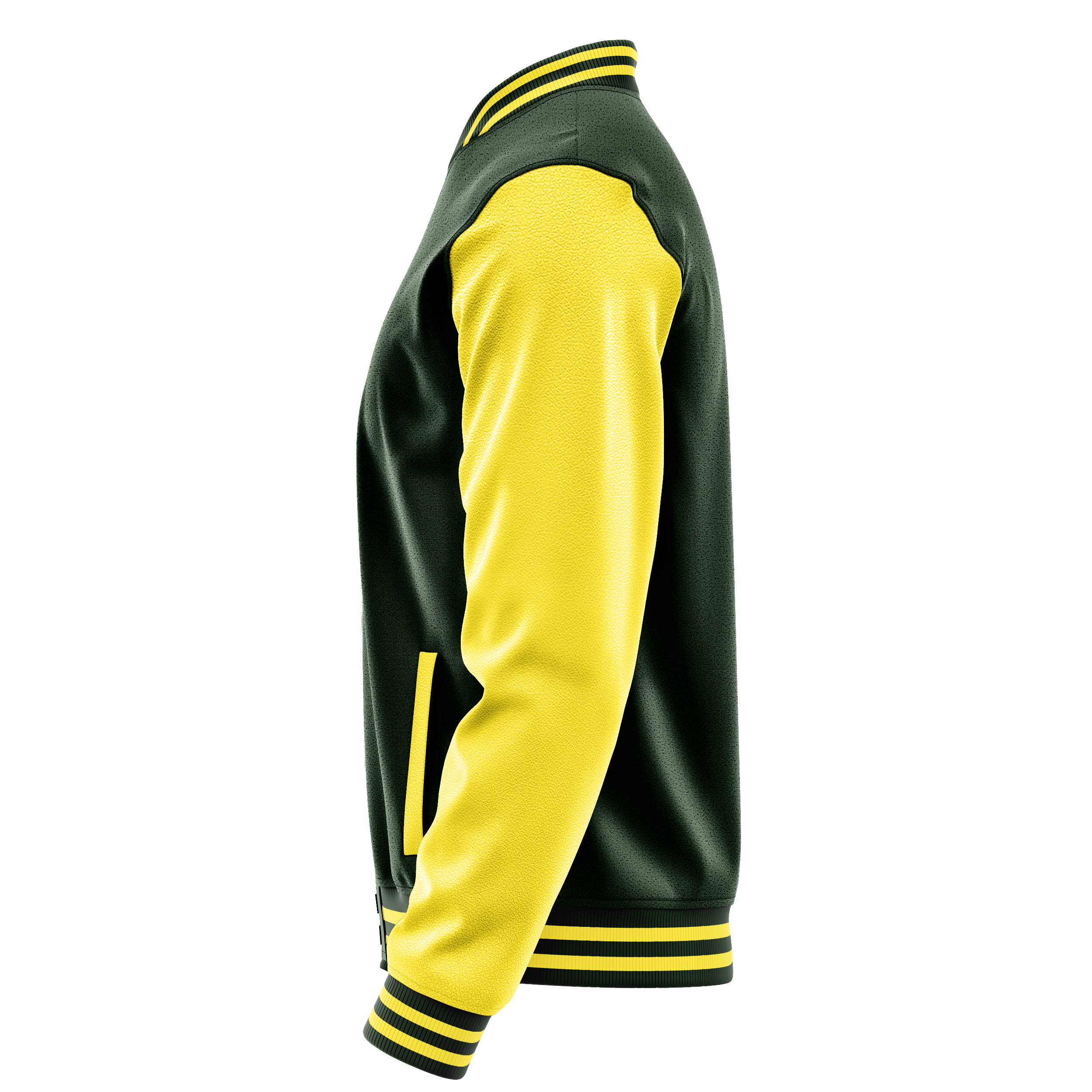 Custom Dark Green Varsity Jacket Light Yellow Leather Sleeves JG06260626