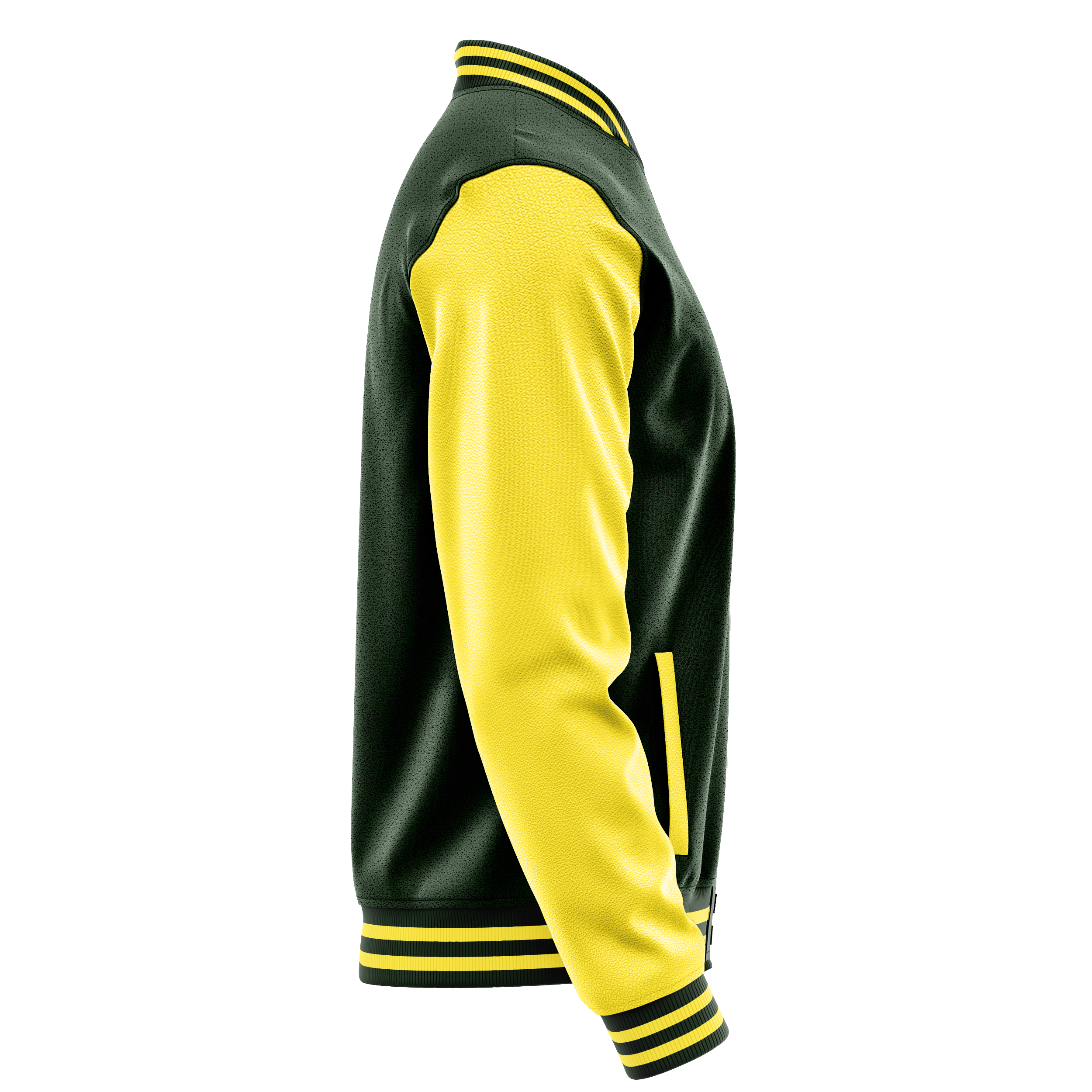 Custom Dark Green Varsity Jacket Light Yellow Leather Sleeves JG06260626