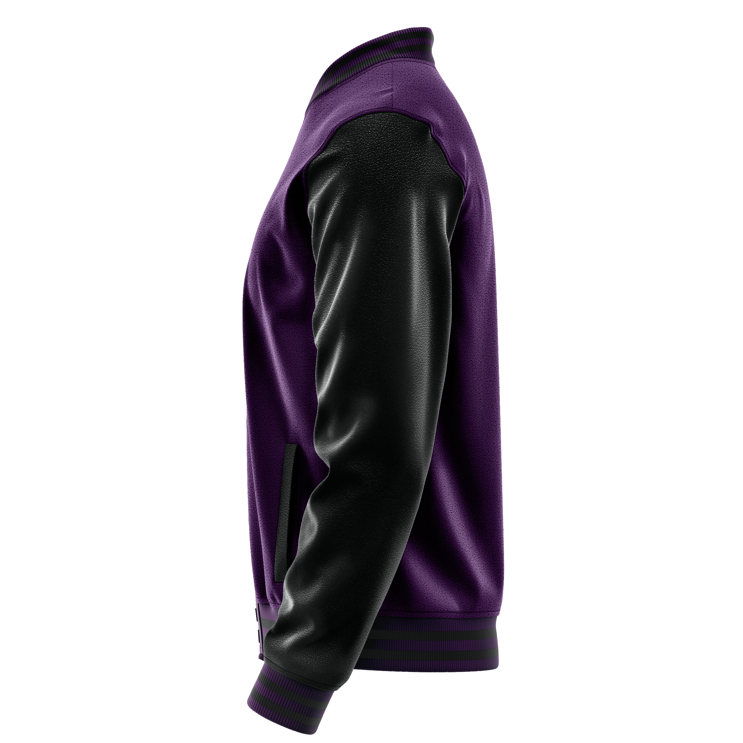 Custom Purple Varsity Jacket Black Leather Sleeves JG07170717