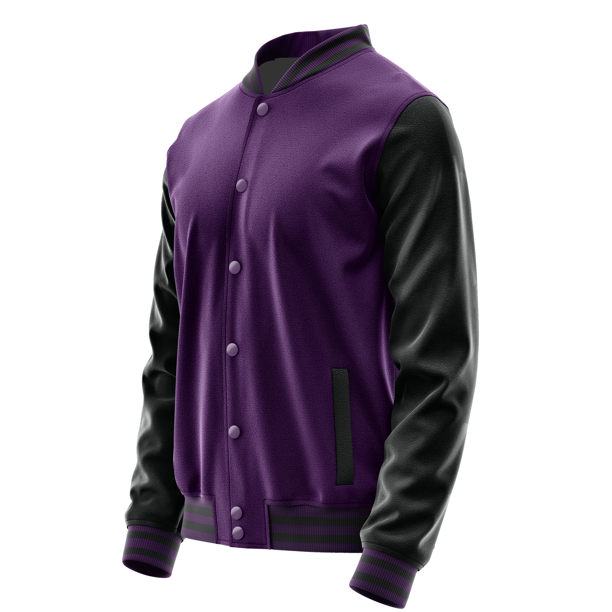 Custom Purple Varsity Jacket Black Leather Sleeves JG07170717