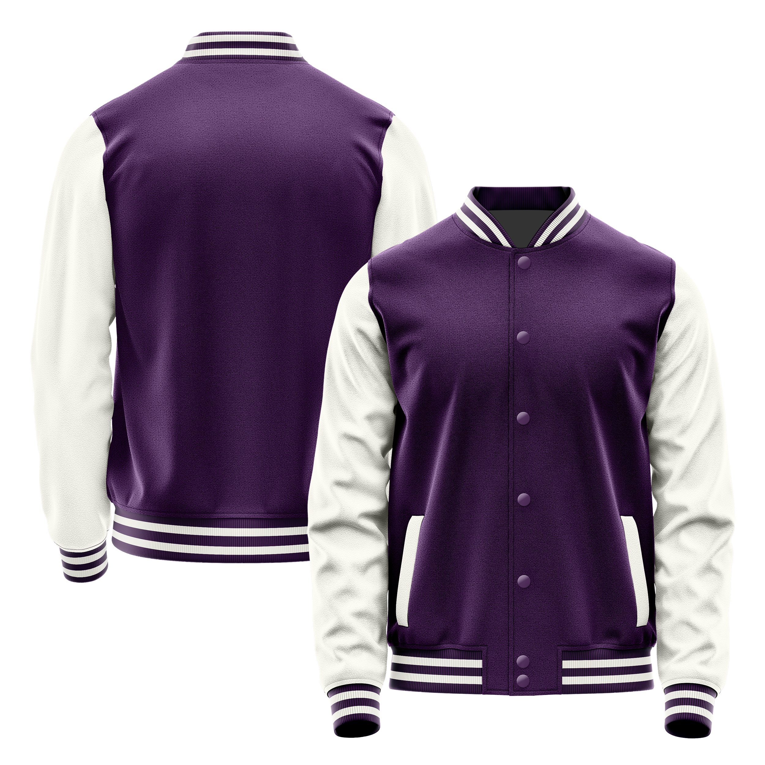 Custom Purple Varsity Jacket White Leather Sleeves JG07180718