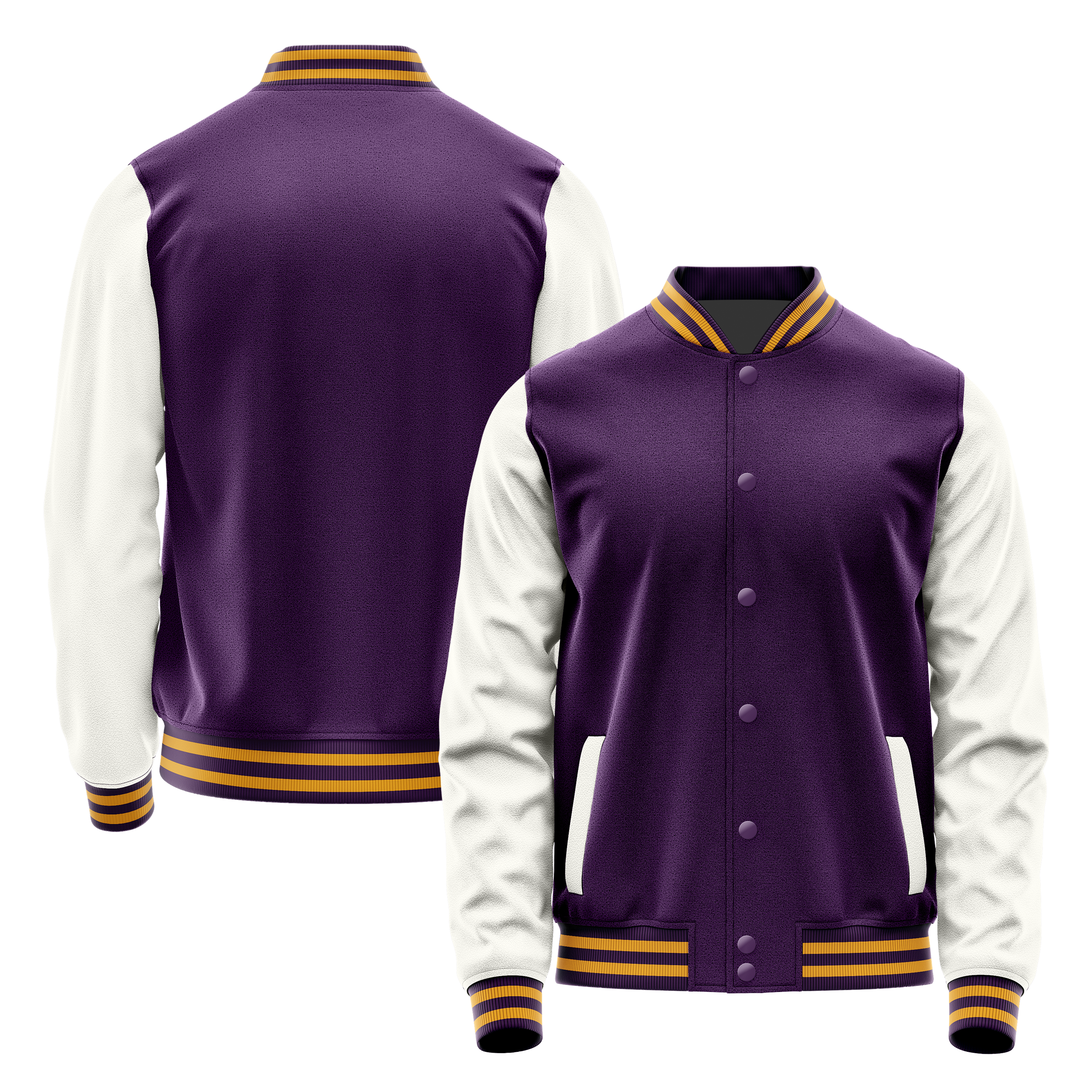 Custom Purple Varsity Jacket White Leather Sleeves JG07180719