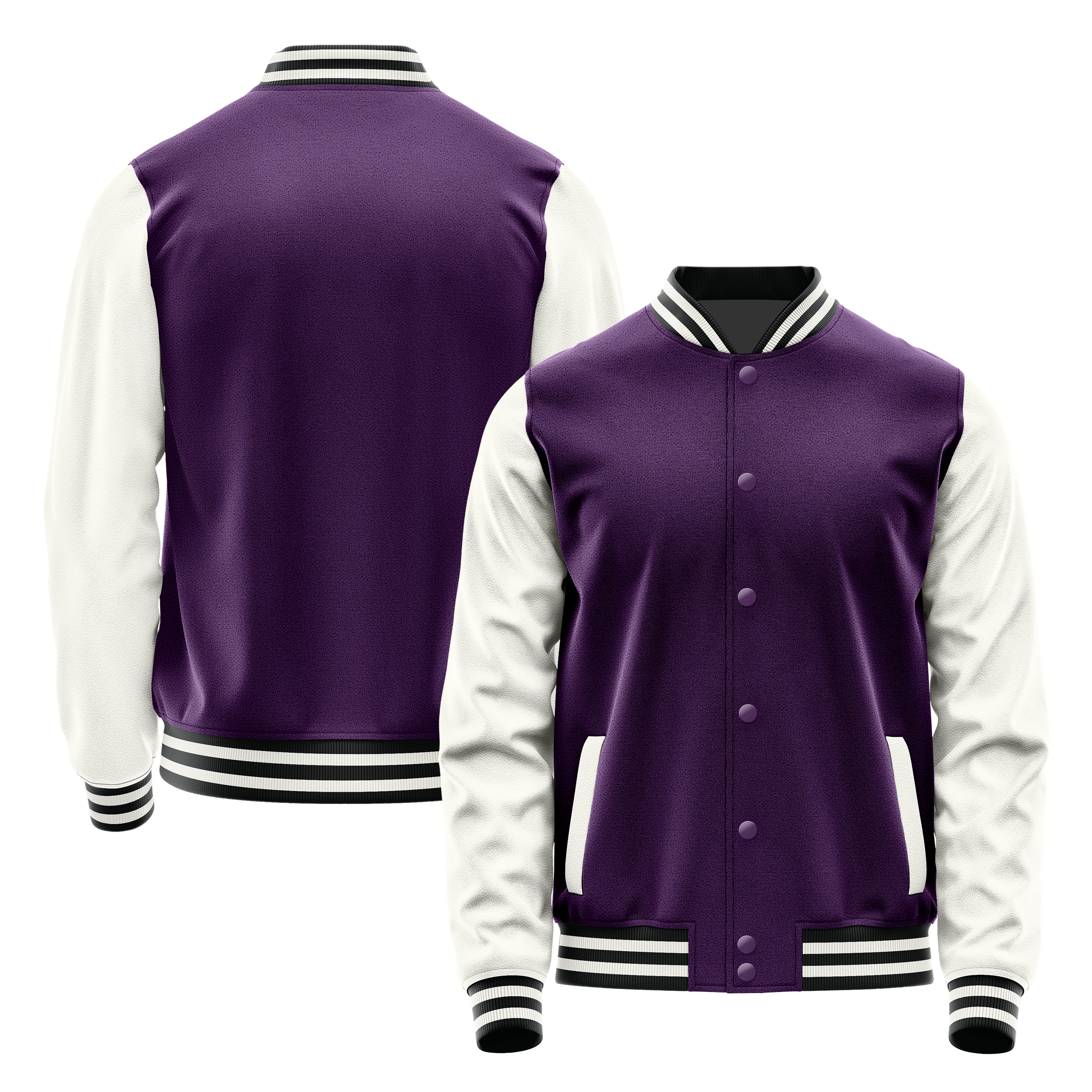 Custom Purple Varsity Jacket White Leather Sleeves JG07181718