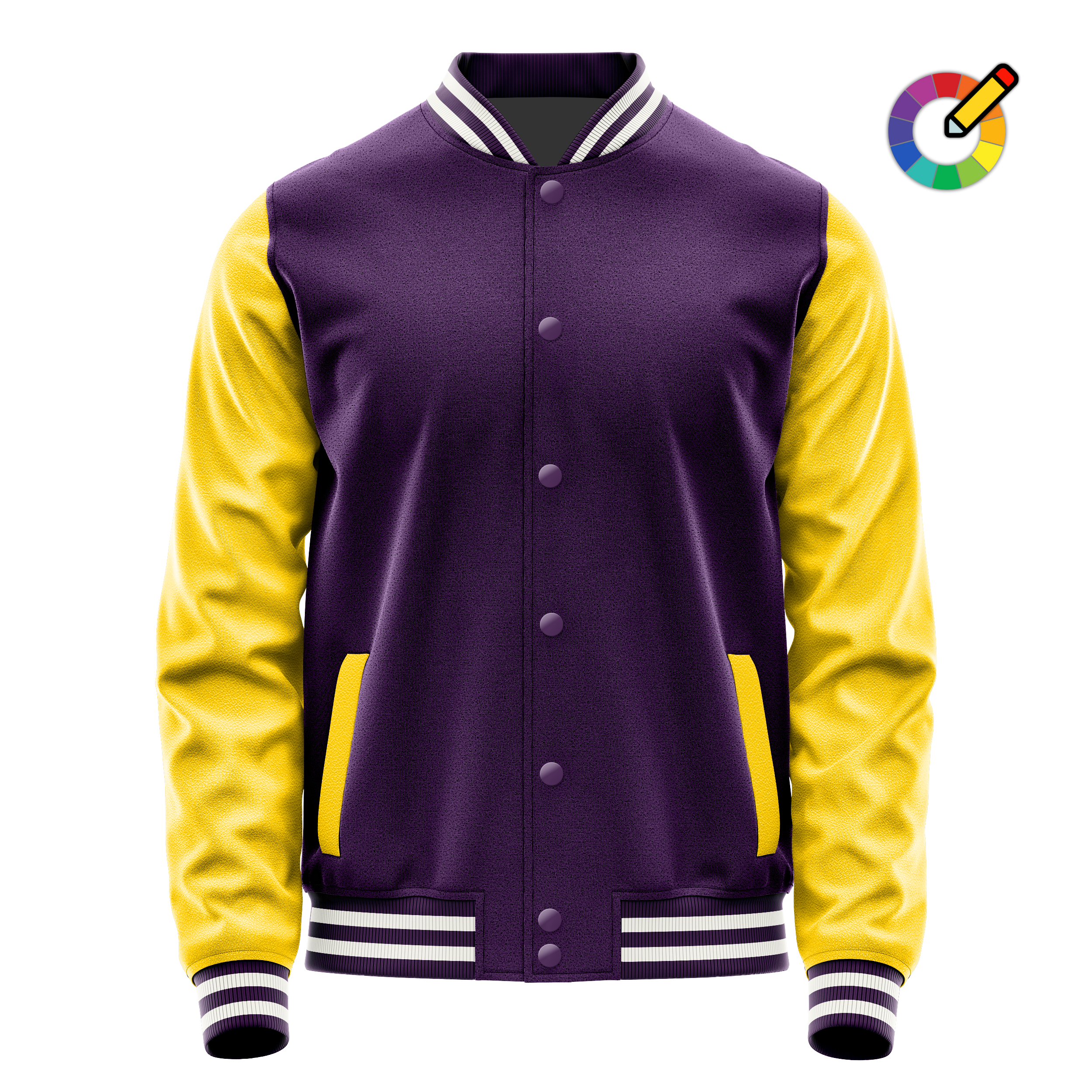 Custom Purple Varsity Jacket Gold Leather Sleeves JG07300718