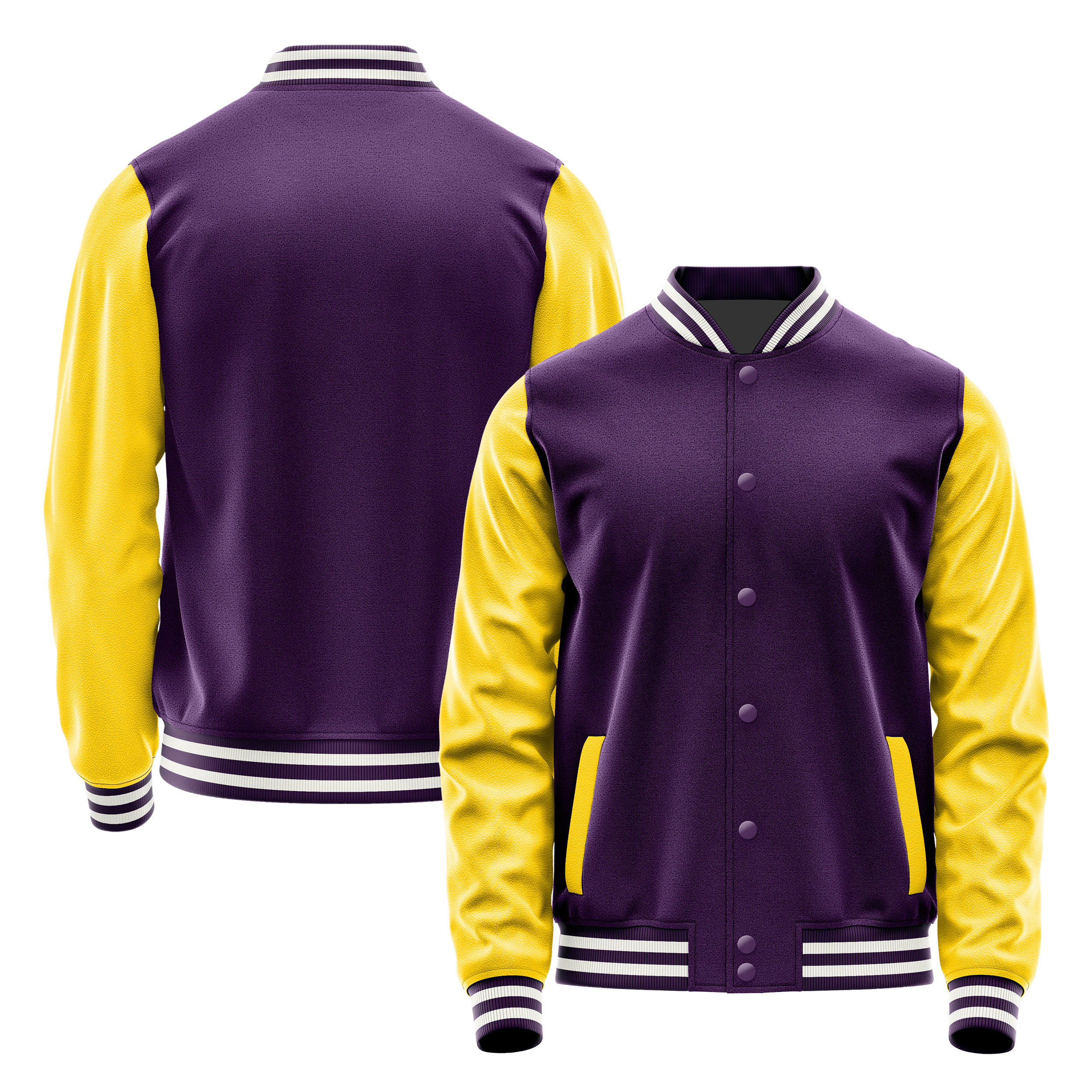 Custom Purple Varsity Jacket Gold Leather Sleeves JG07300718