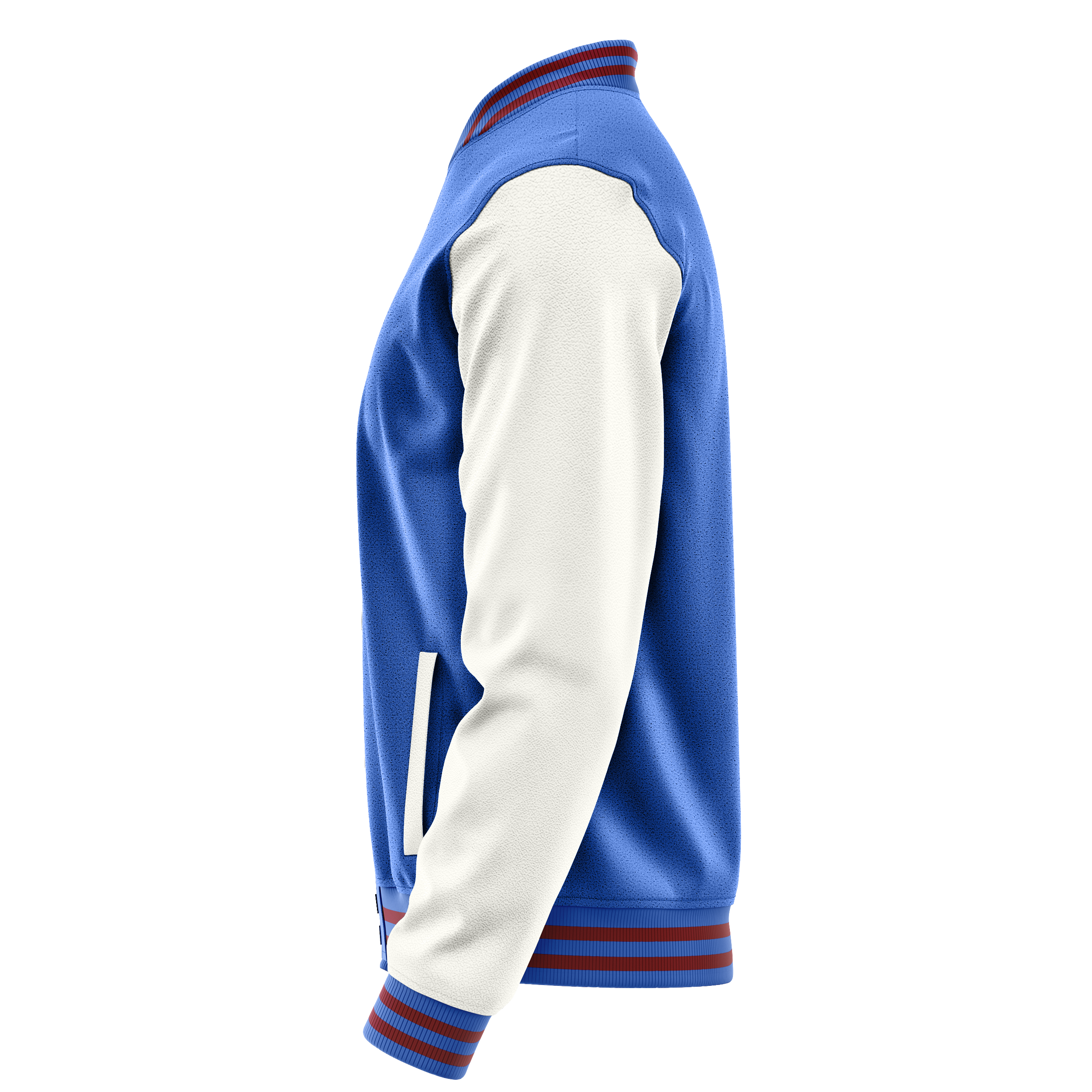 Custom Sky Blue Varsity Jacket White Leather Sleeves JG09180915