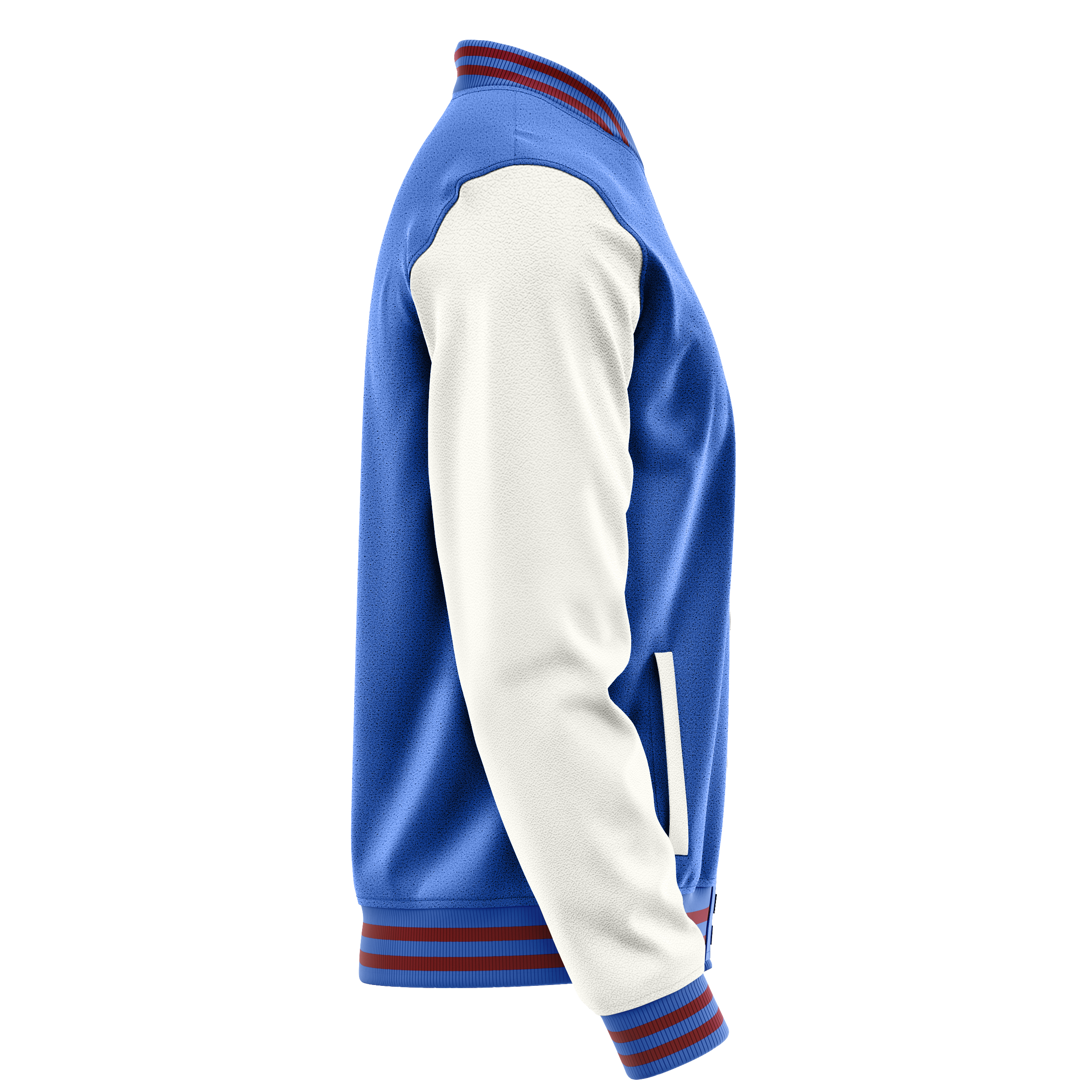 Custom Sky Blue Varsity Jacket White Leather Sleeves JG09180915