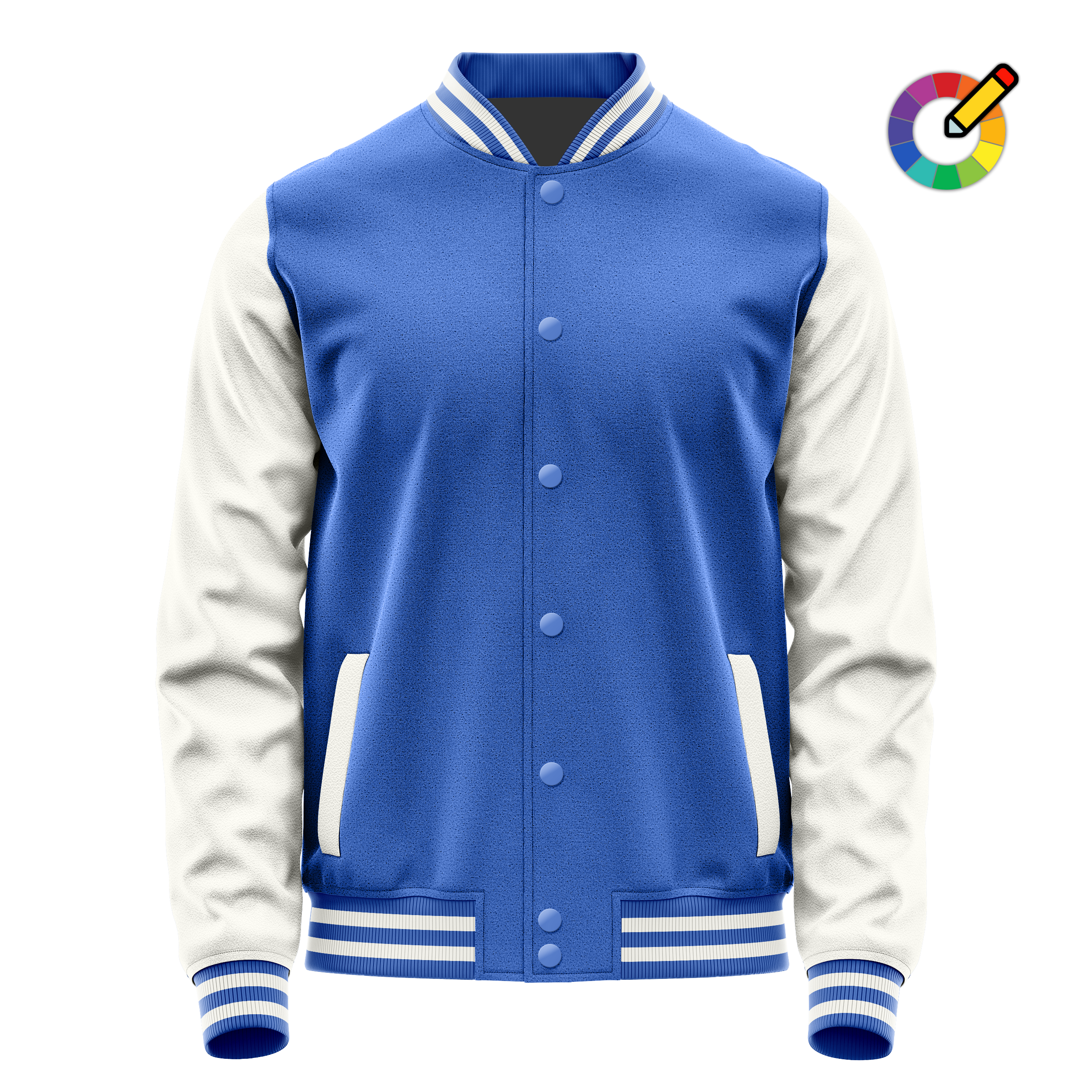 Custom Sky Blue Varsity Jacket White Leather Sleeves JG09180918