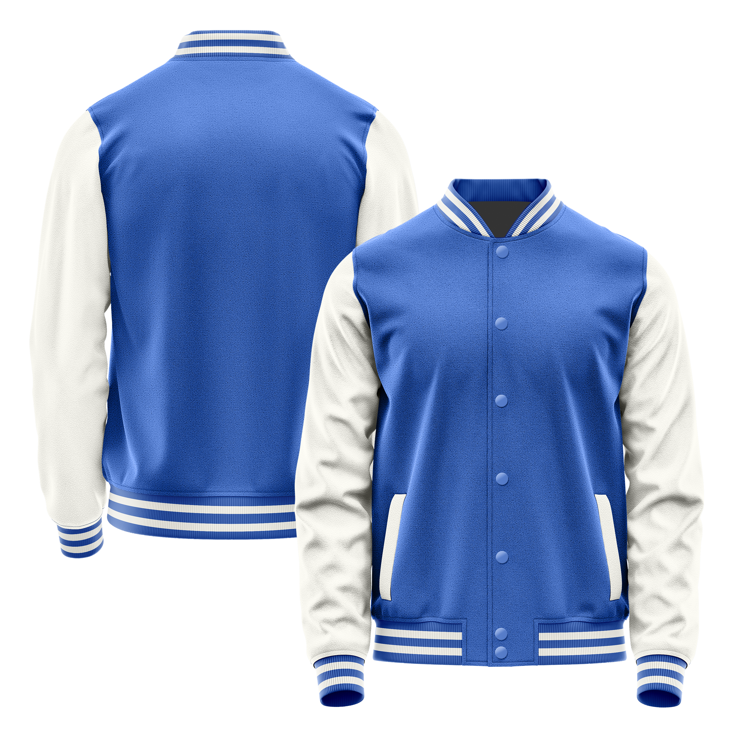 Custom Sky Blue Varsity Jacket White Leather Sleeves JG09180918