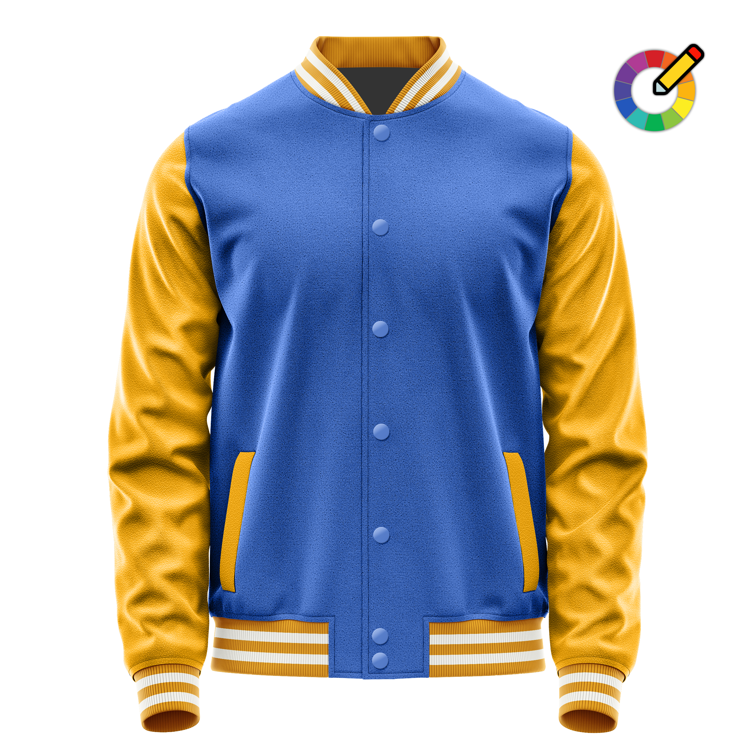 Custom Sky Blue Varsity Jacket Yellow Leather Sleeves JG09191918