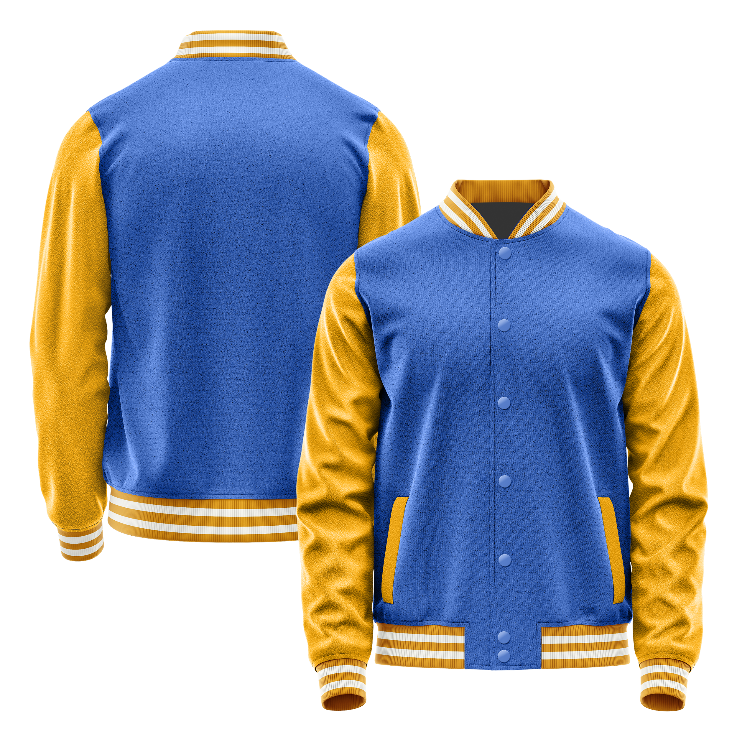 Custom Sky Blue Varsity Jacket Yellow Leather Sleeves JG09191918