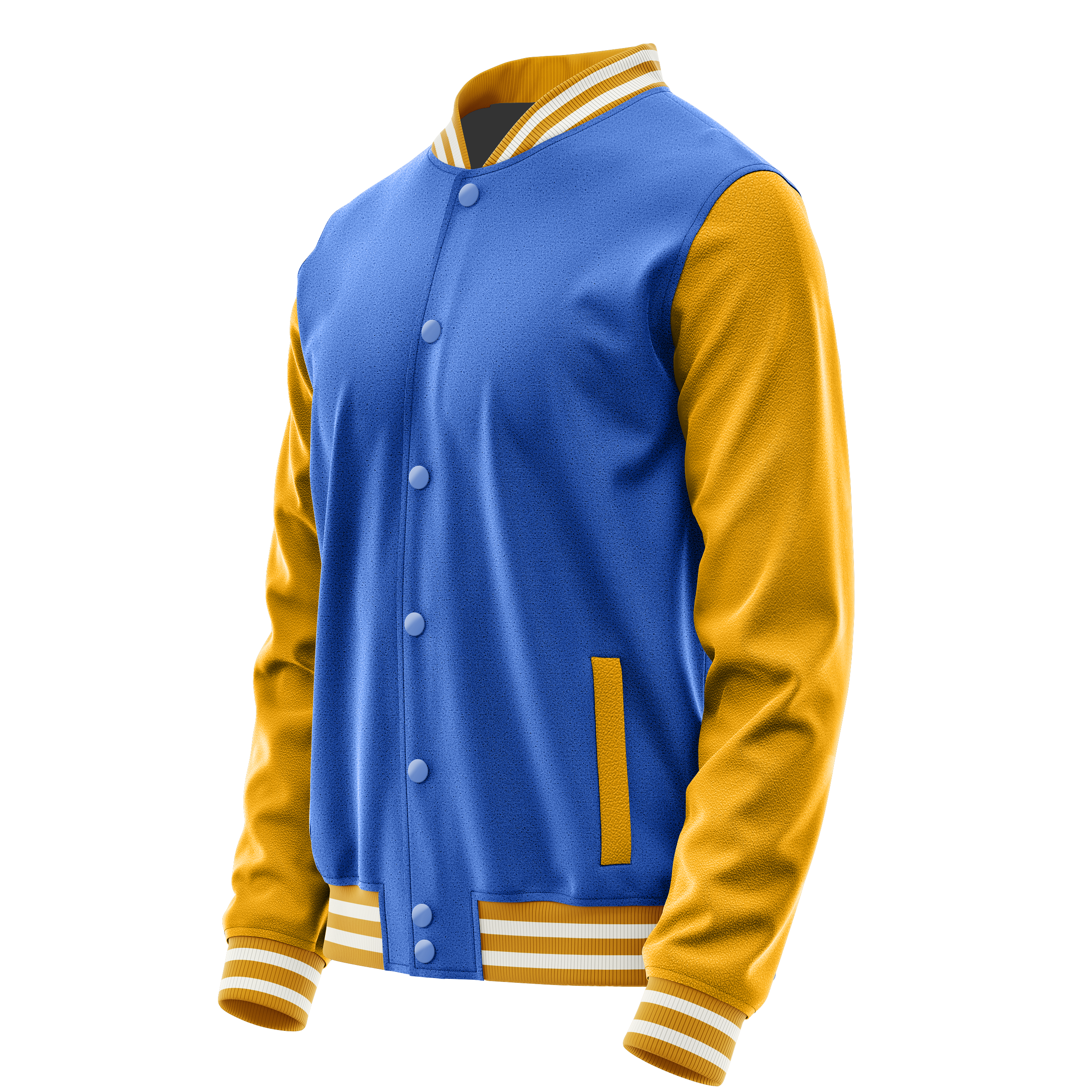 Custom Sky Blue Varsity Jacket Yellow Leather Sleeves JG09191918