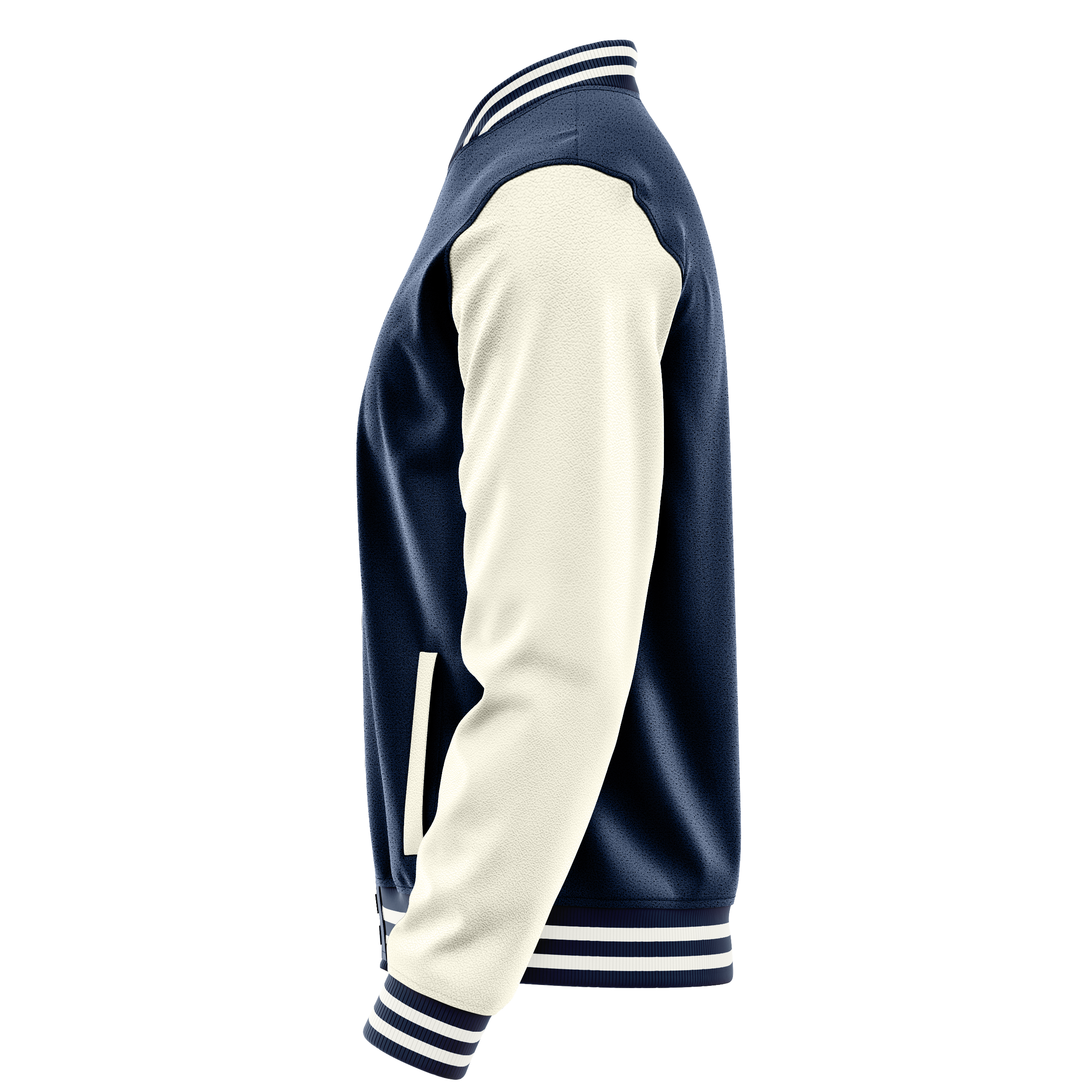 Custom Blue Varsity Jacket Cream Leather Sleeves JG10031018