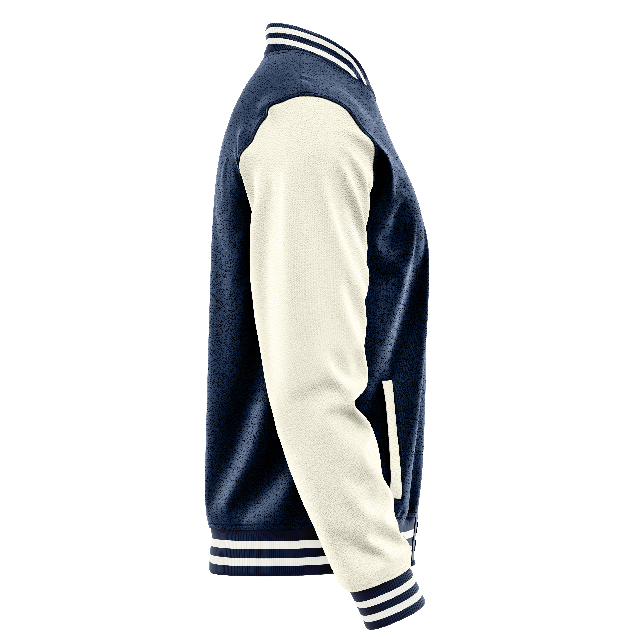 Custom Blue Varsity Jacket Cream Leather Sleeves JG10031018