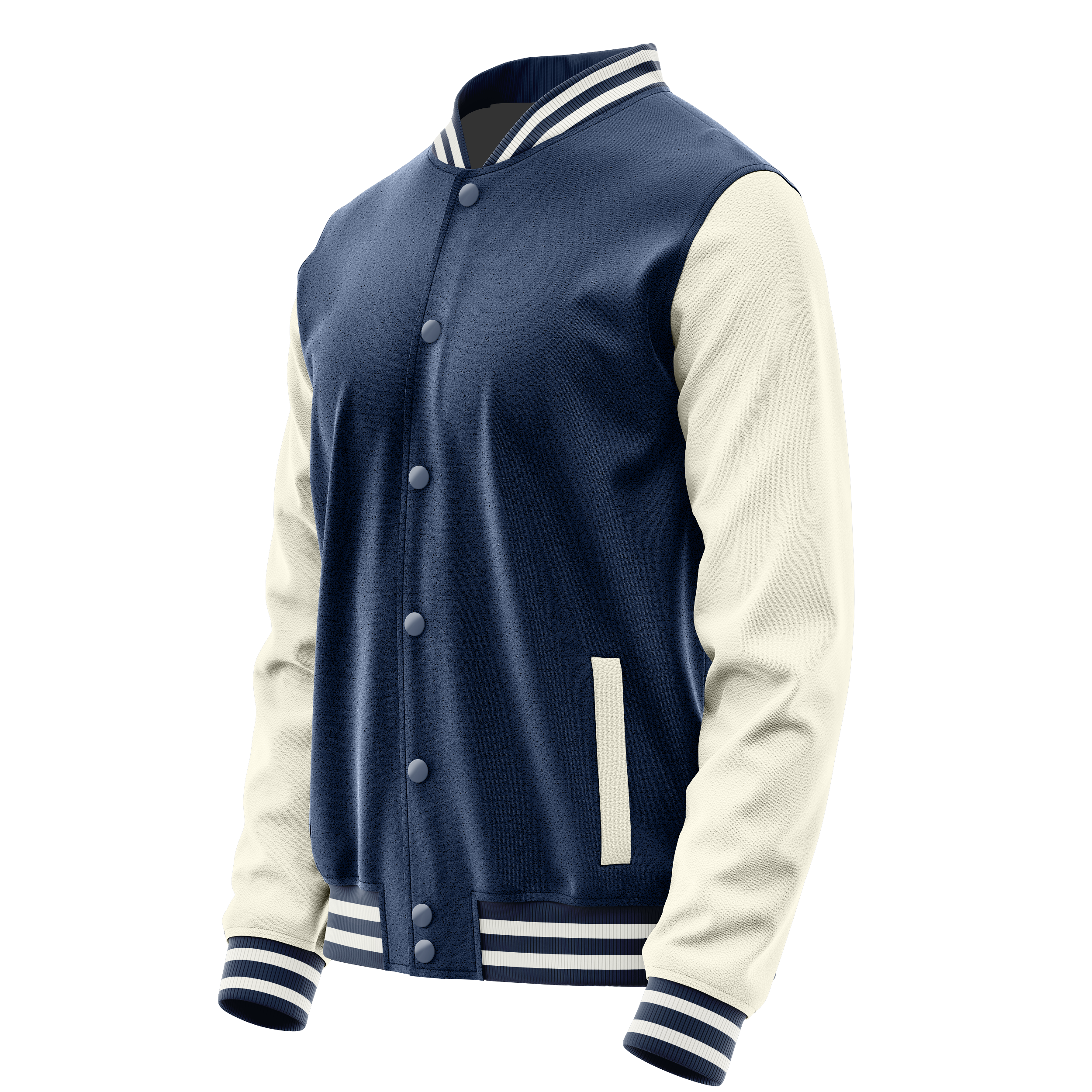 Custom Blue Varsity Jacket Cream Leather Sleeves JG10031018