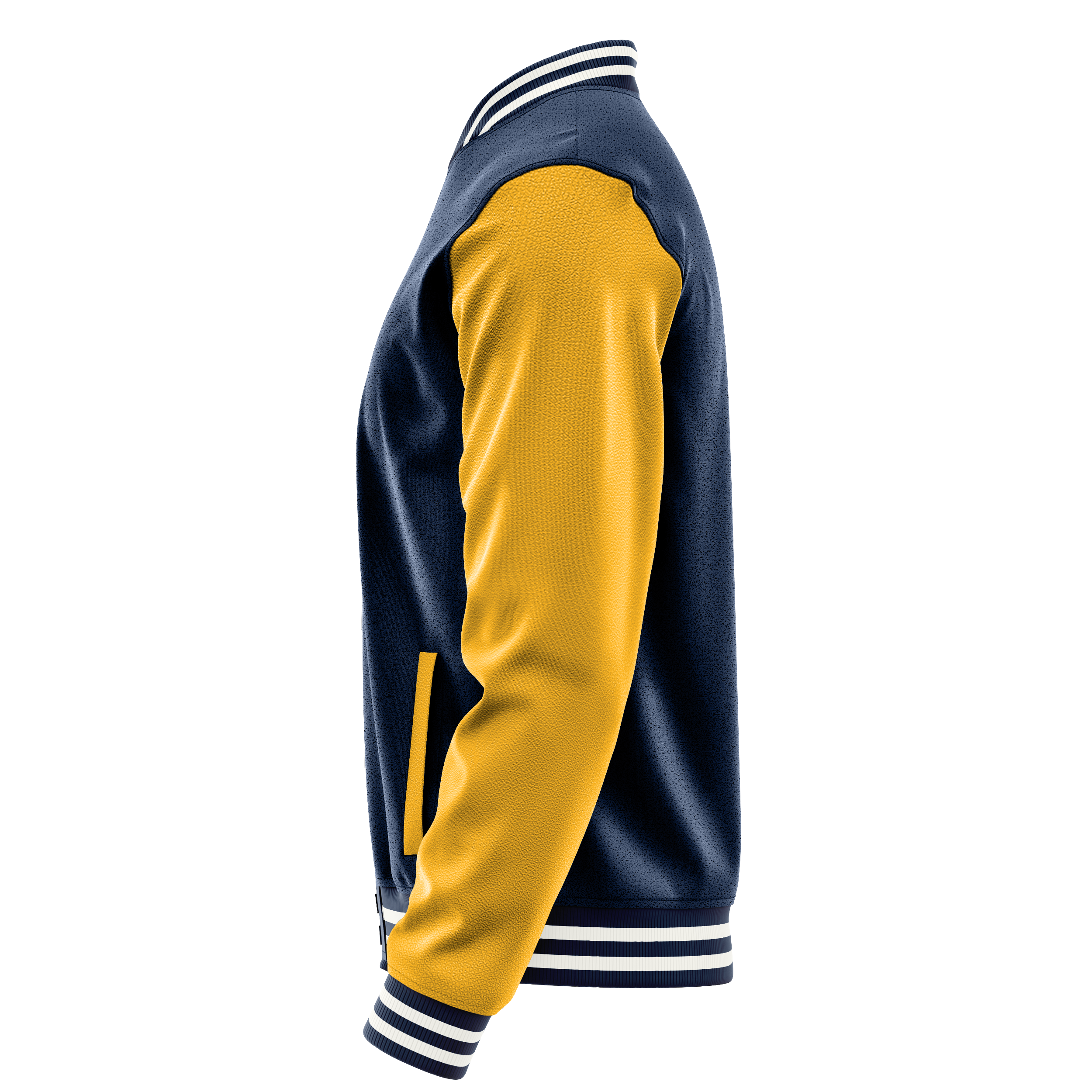 Custom Blue Varsity Jacket Yellow Leather Sleeves JG10191018