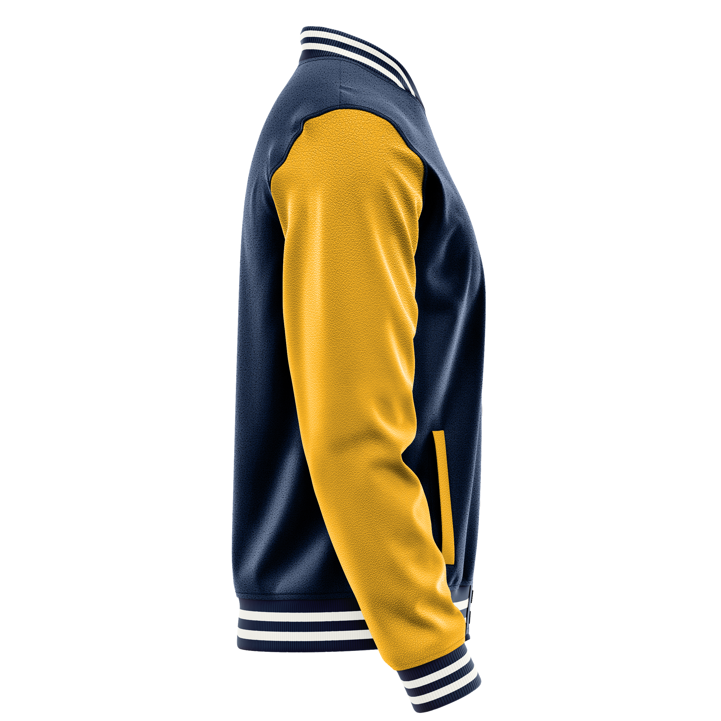 Custom Blue Varsity Jacket Yellow Leather Sleeves JG10191018