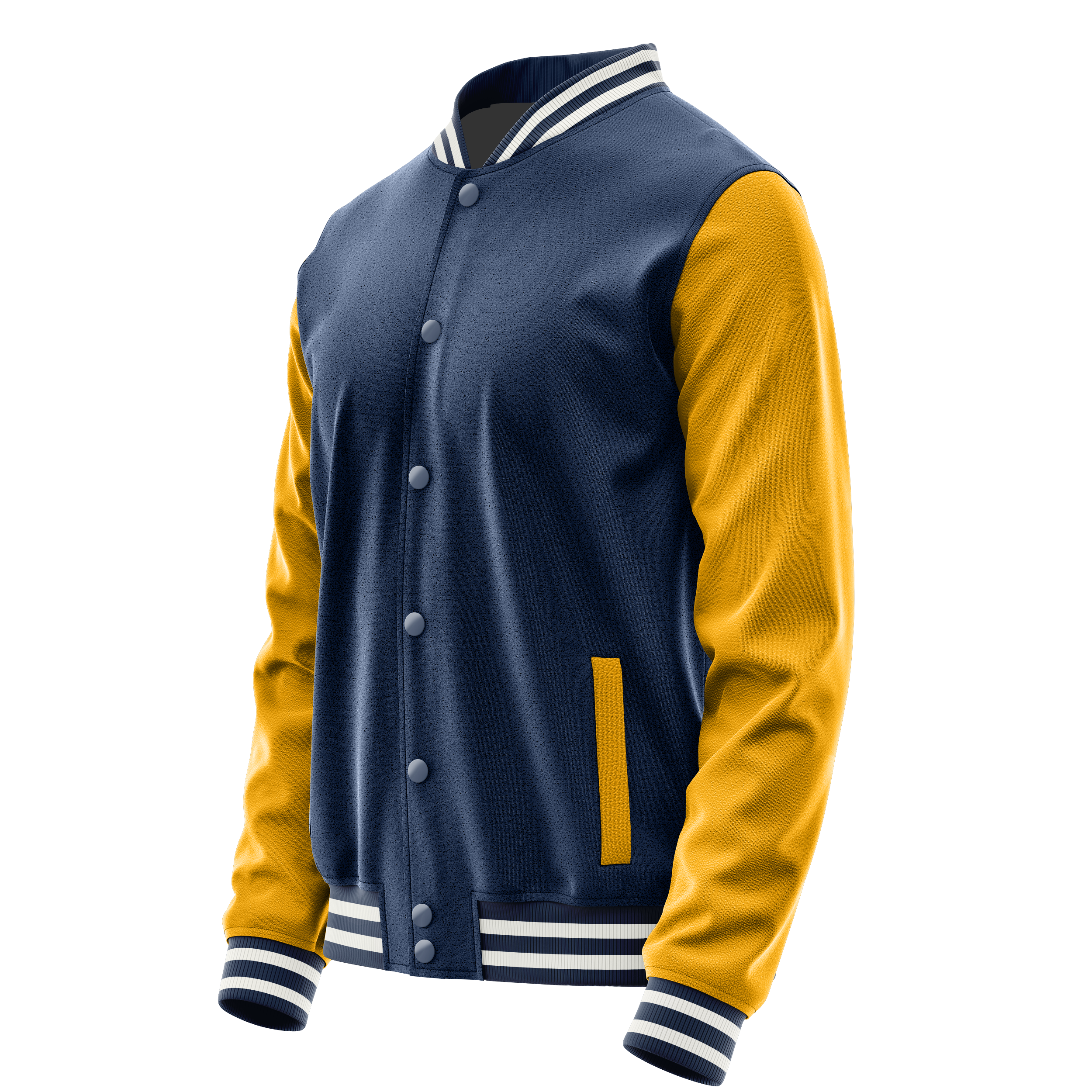 Custom Blue Varsity Jacket Yellow Leather Sleeves JG10191018