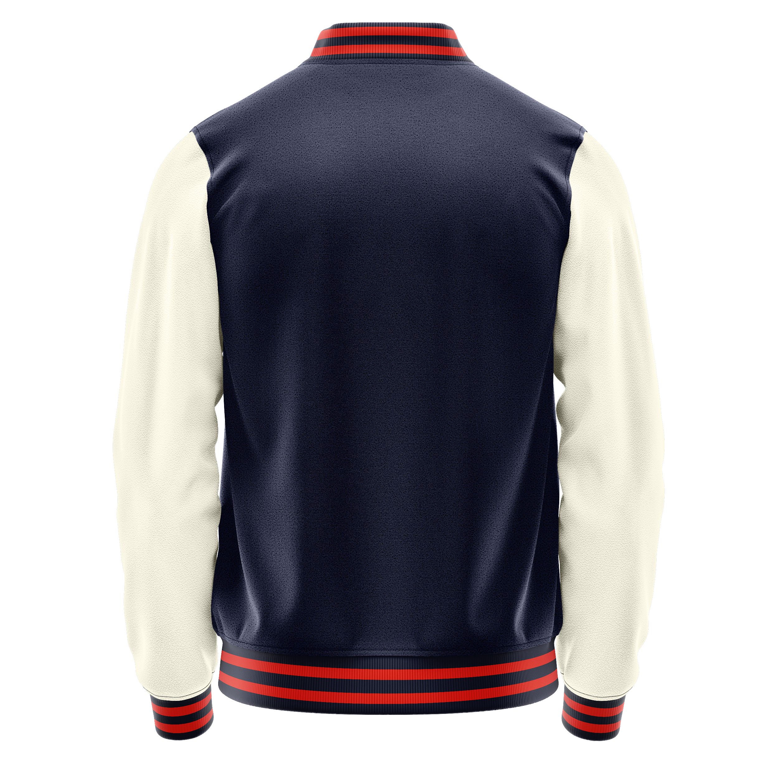 Custom Navy Varsity Jacket Cream Leather Sleeves JG11031112