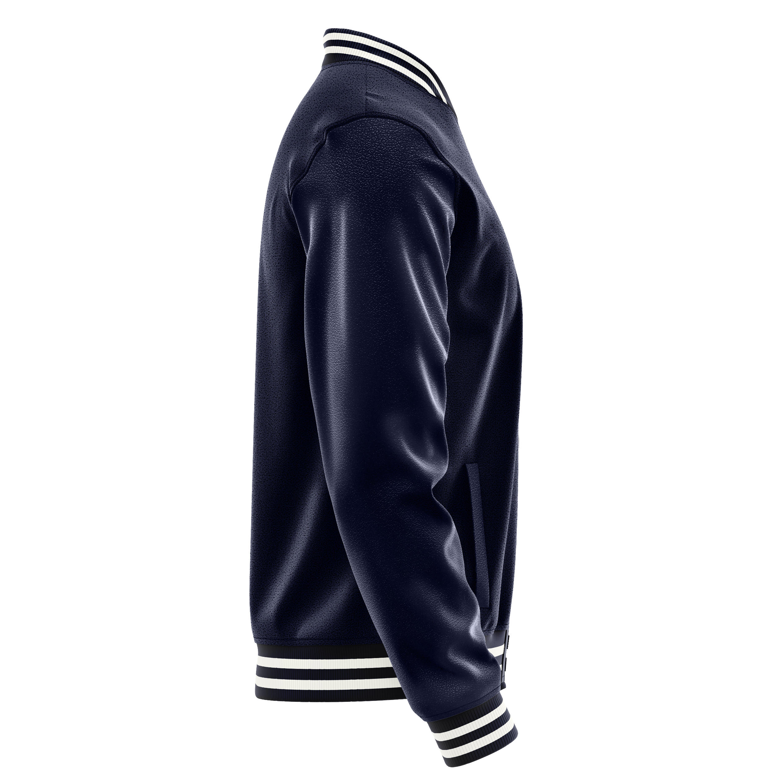 Custom Navy Varsity Jacket Navy Leather Sleeves JG11111118