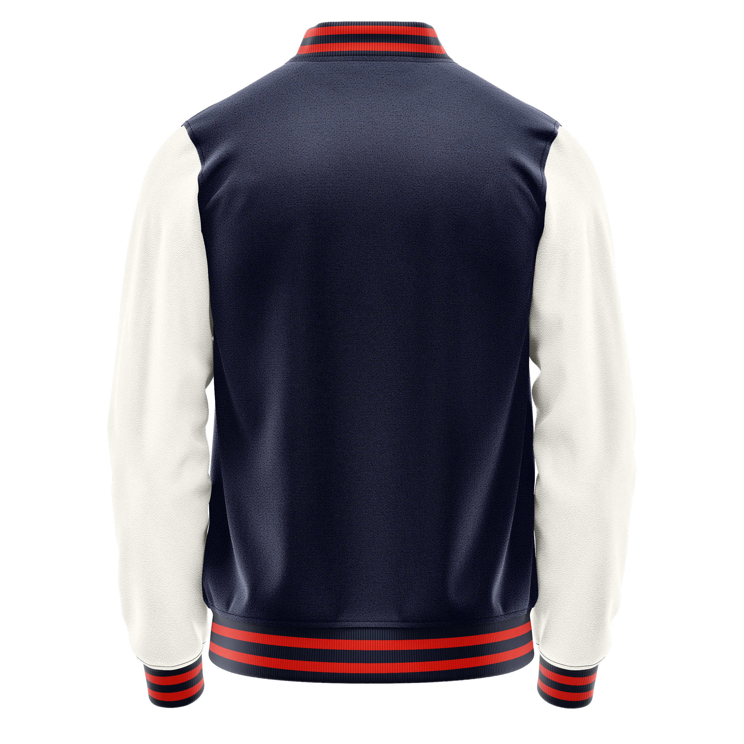 Custom Navy Varsity Jacket White Leather Sleeves JG11181112