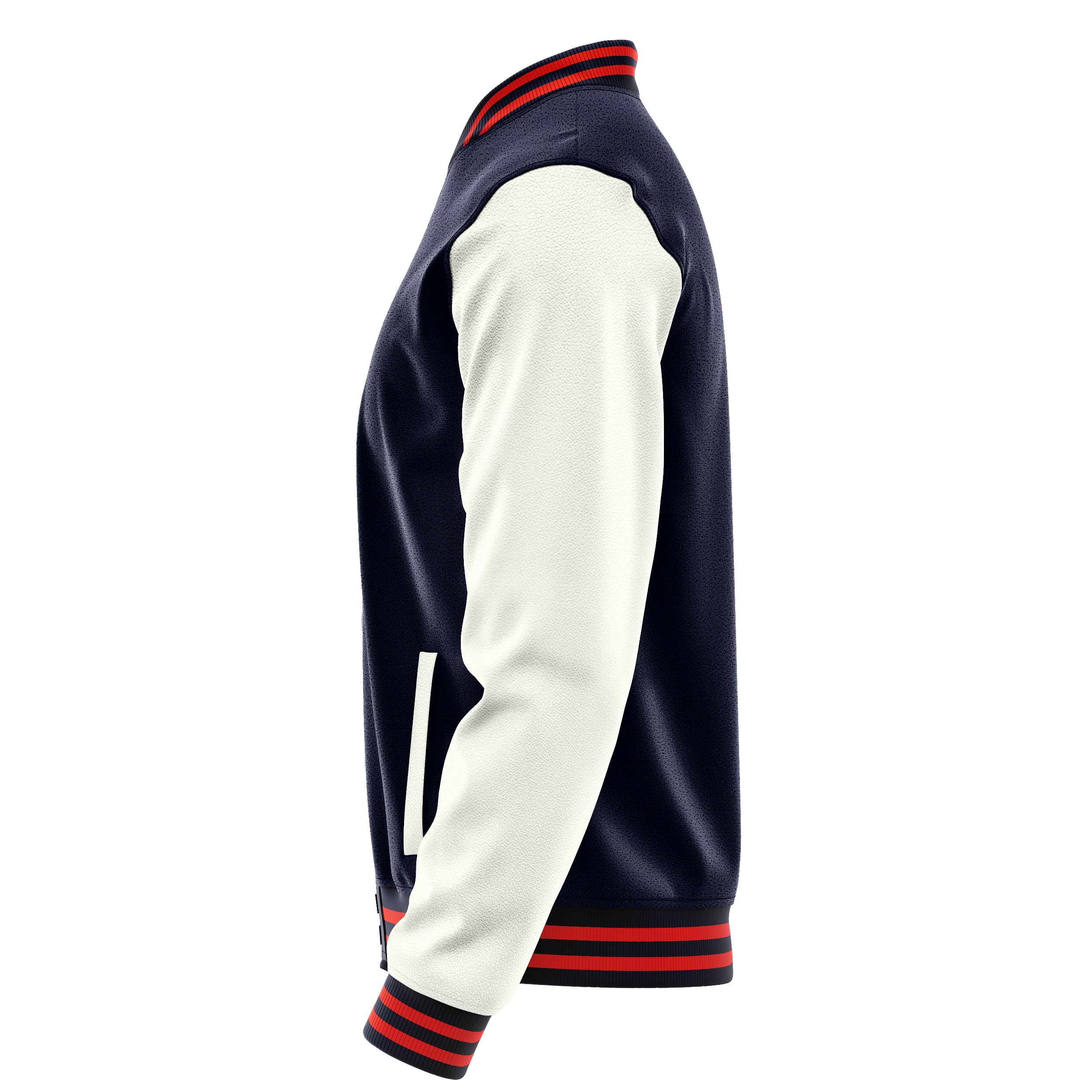 Custom Navy Varsity Jacket White Leather Sleeves JG11181112